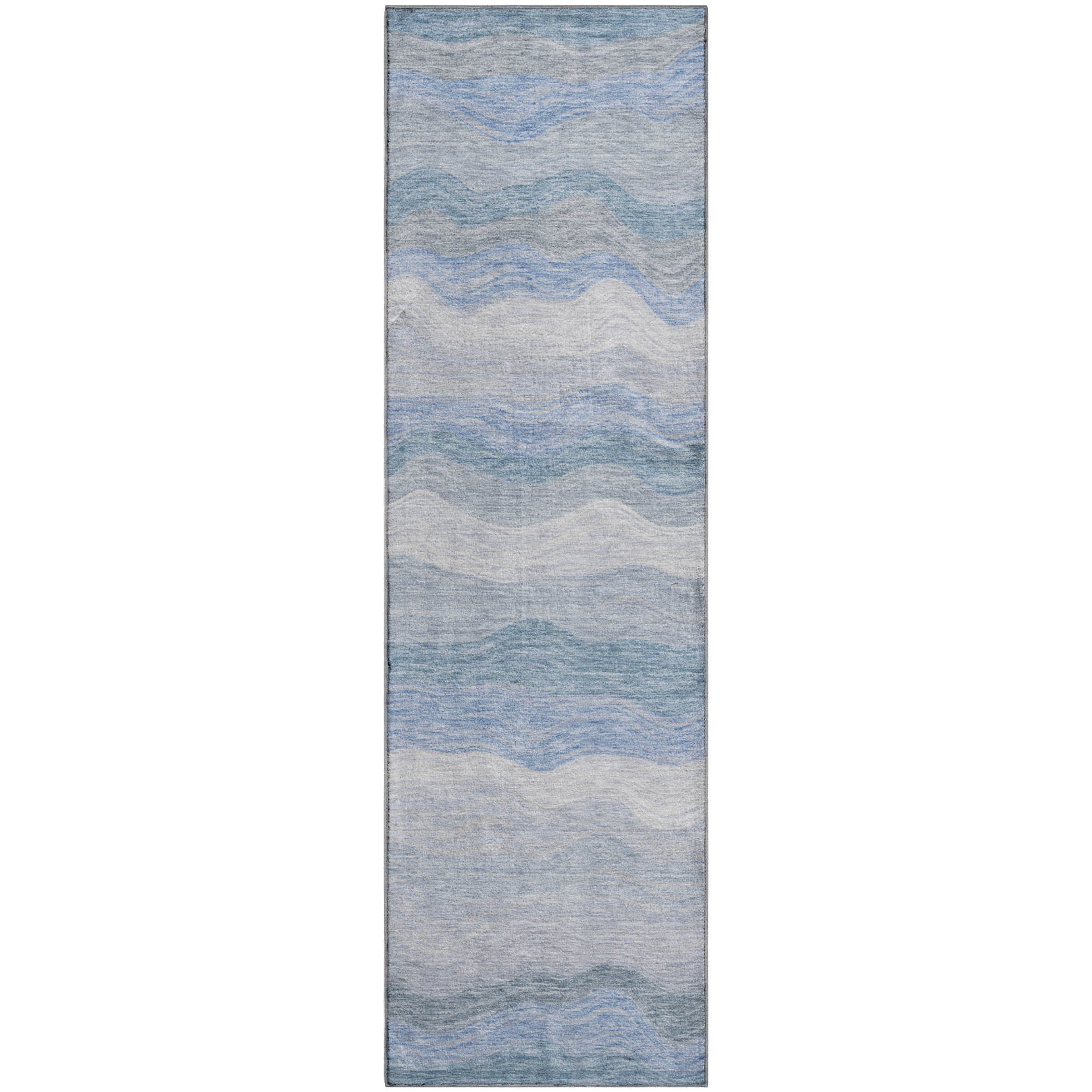 Sintra Machine Washable Transitional Denim Blue Rug 2'3" x 7'6" #shape_Runner