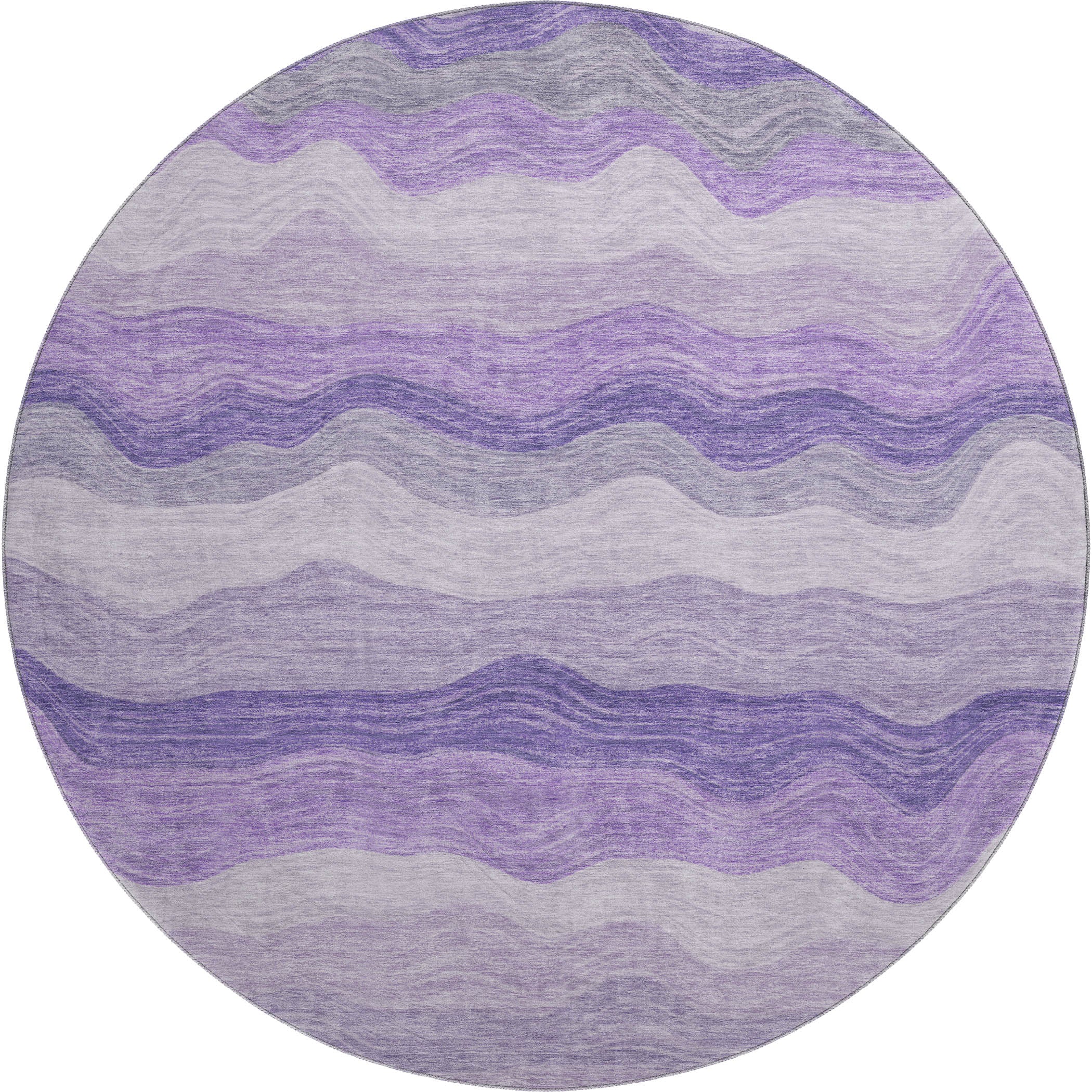 Sintra Machine Washable Transitional Purple Rug 8' x 8' #shape_Round