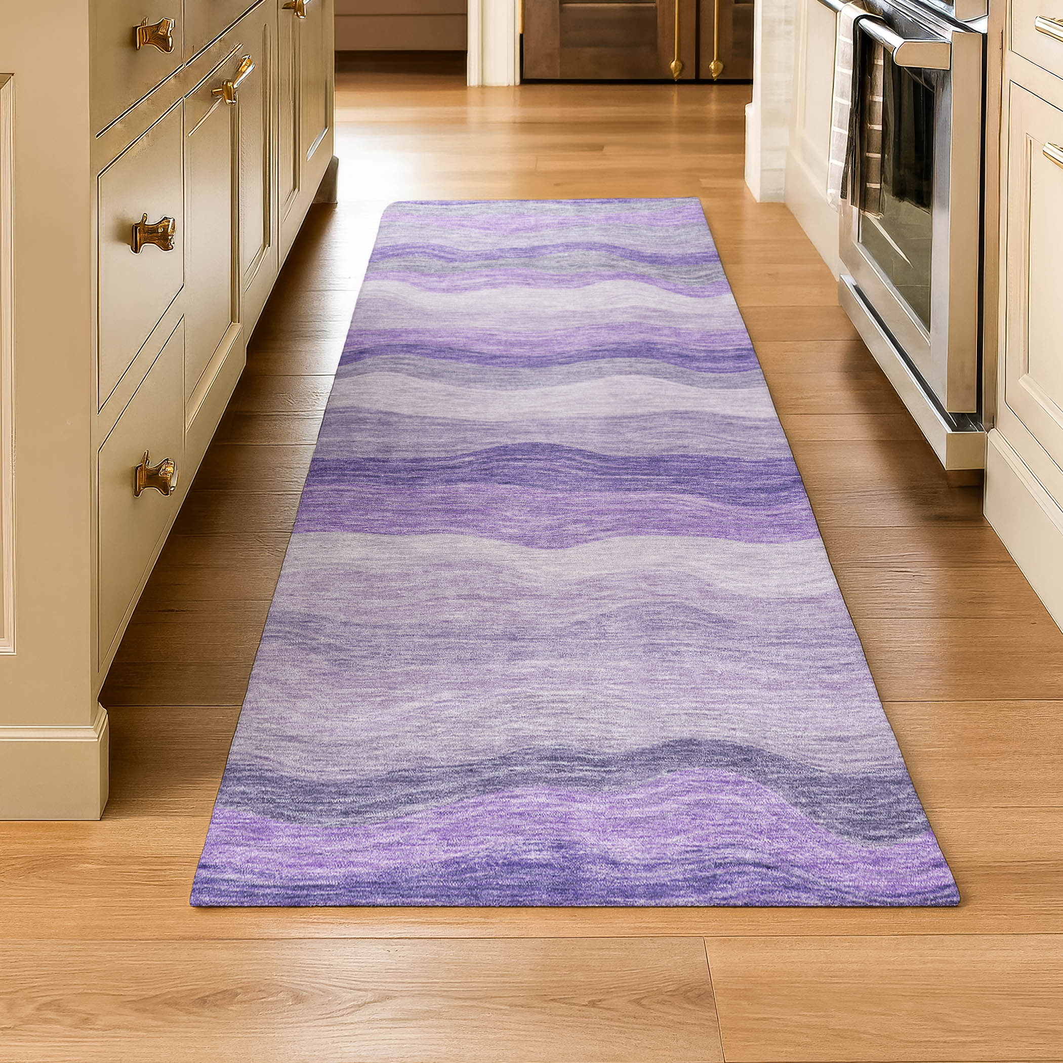 Sintra Machine Washable Transitional Purple Rug 2'3" x 7'6" #shape_Runner