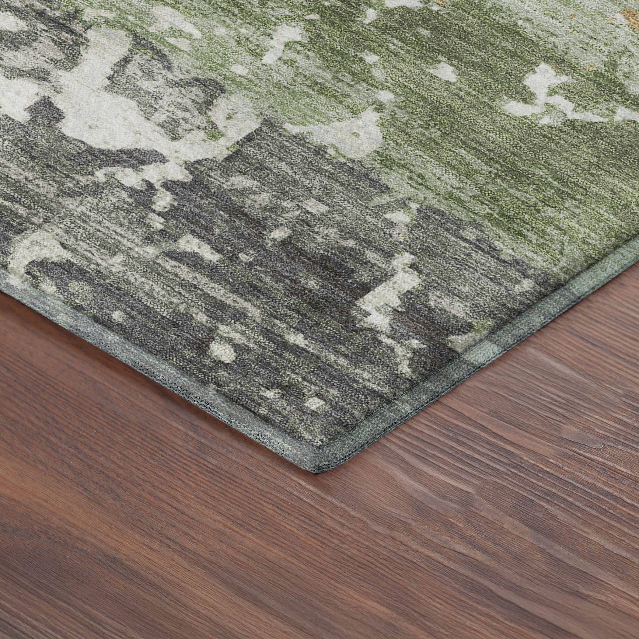Oaxaca Machine Washable Transitional Aloe Green Rug 1'8" x 2'6" #shape_Rectangle