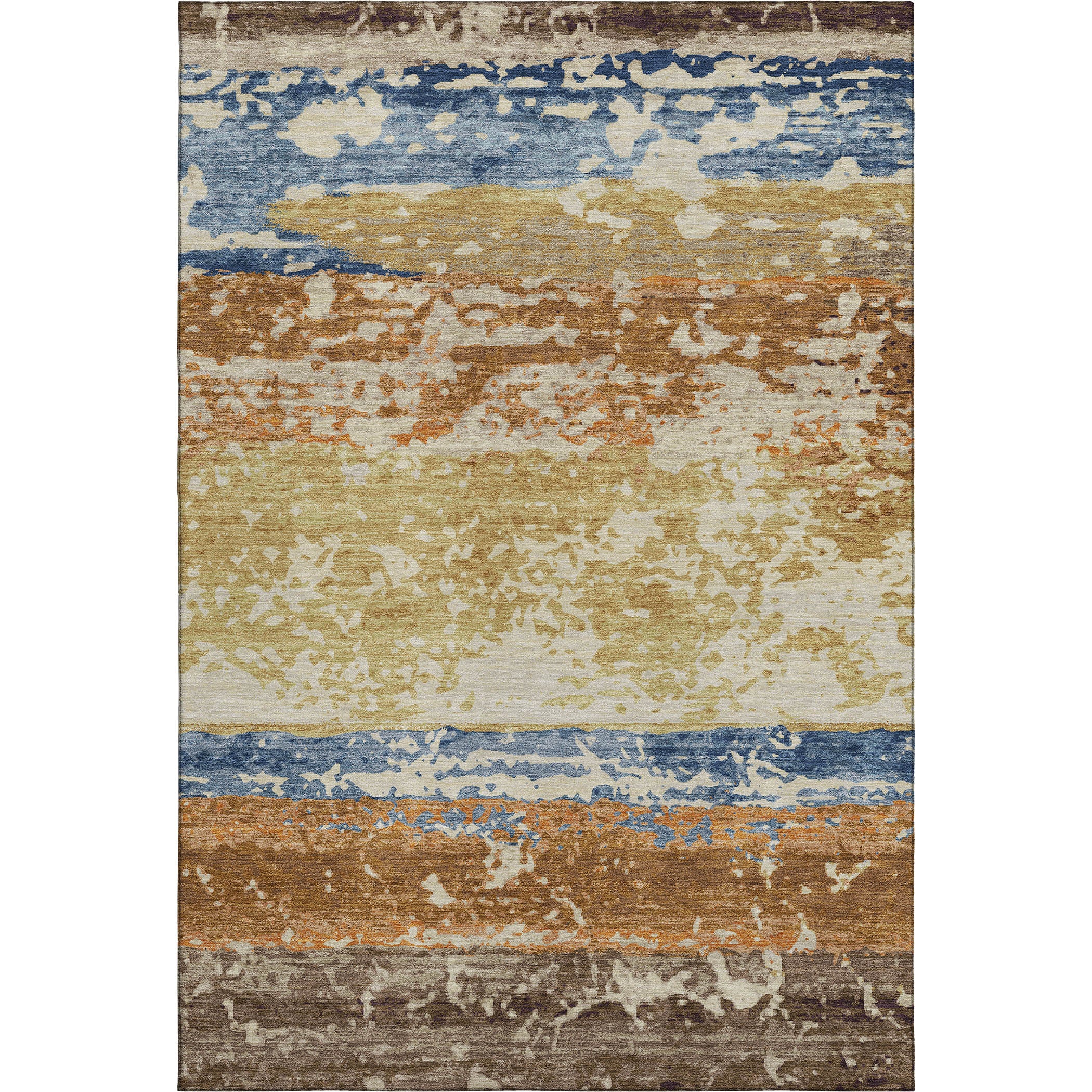 Oaxaca Machine Washable Transitional Gold Rug 3' x 5' #shape_Rectangle