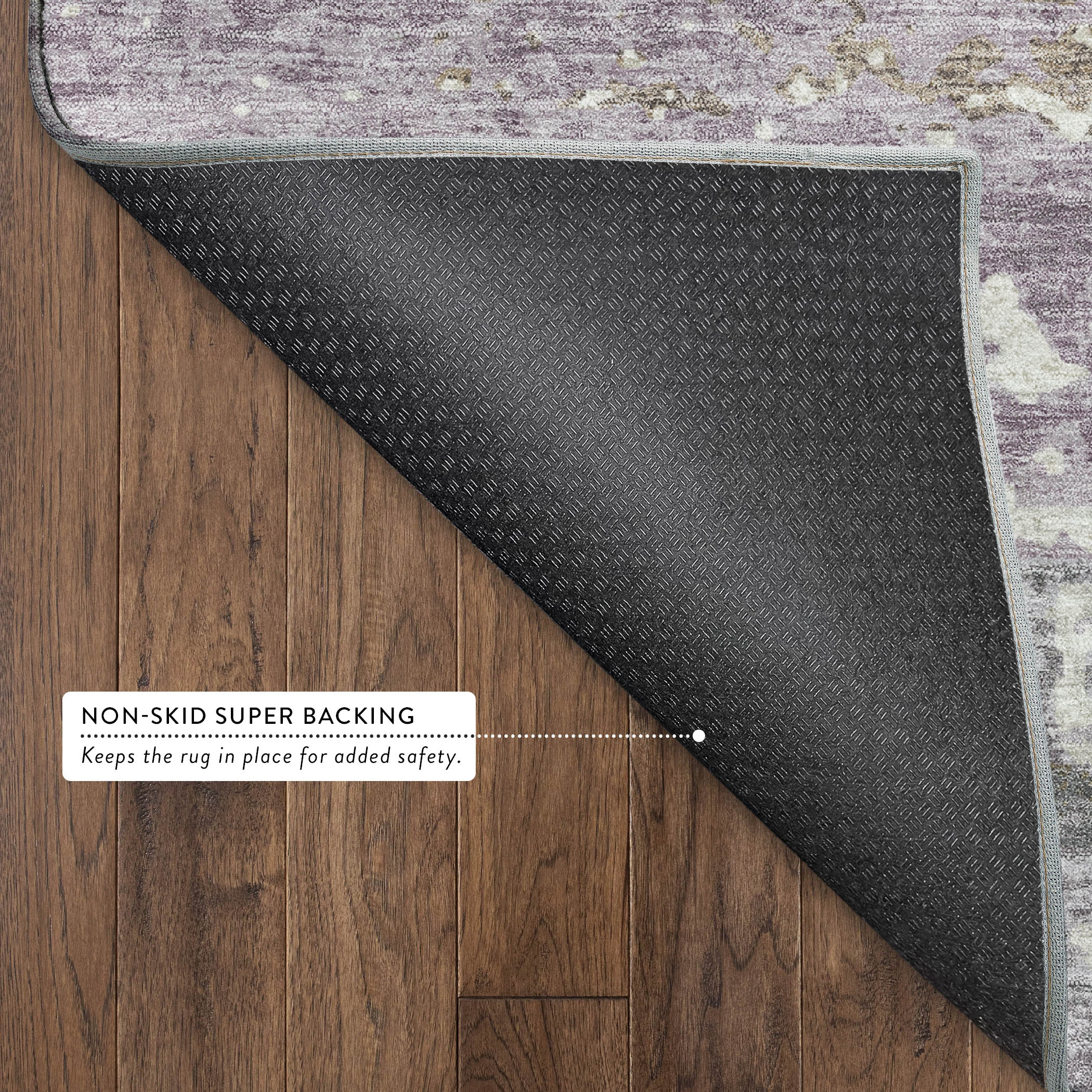 Oaxaca Machine Washable Transitional Lavender Purple Rug 1'8" x 2'6" #shape_Rectangle