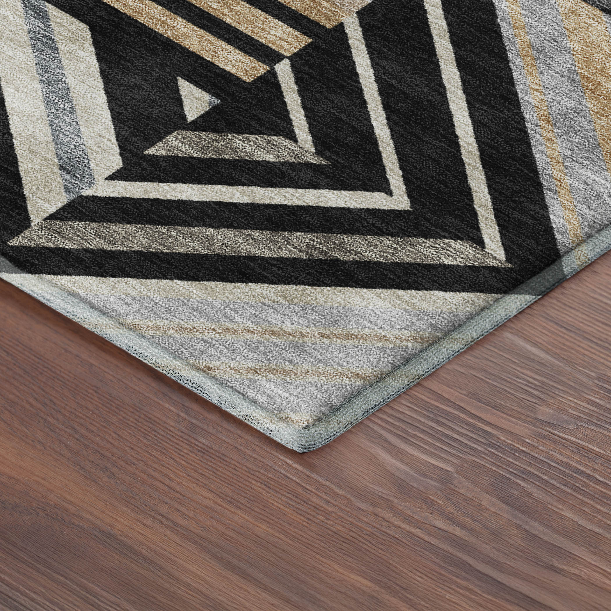 Reykjavik Machine Washable Transitional Black Rug 1'8" x 2'6" #shape_Rectangle