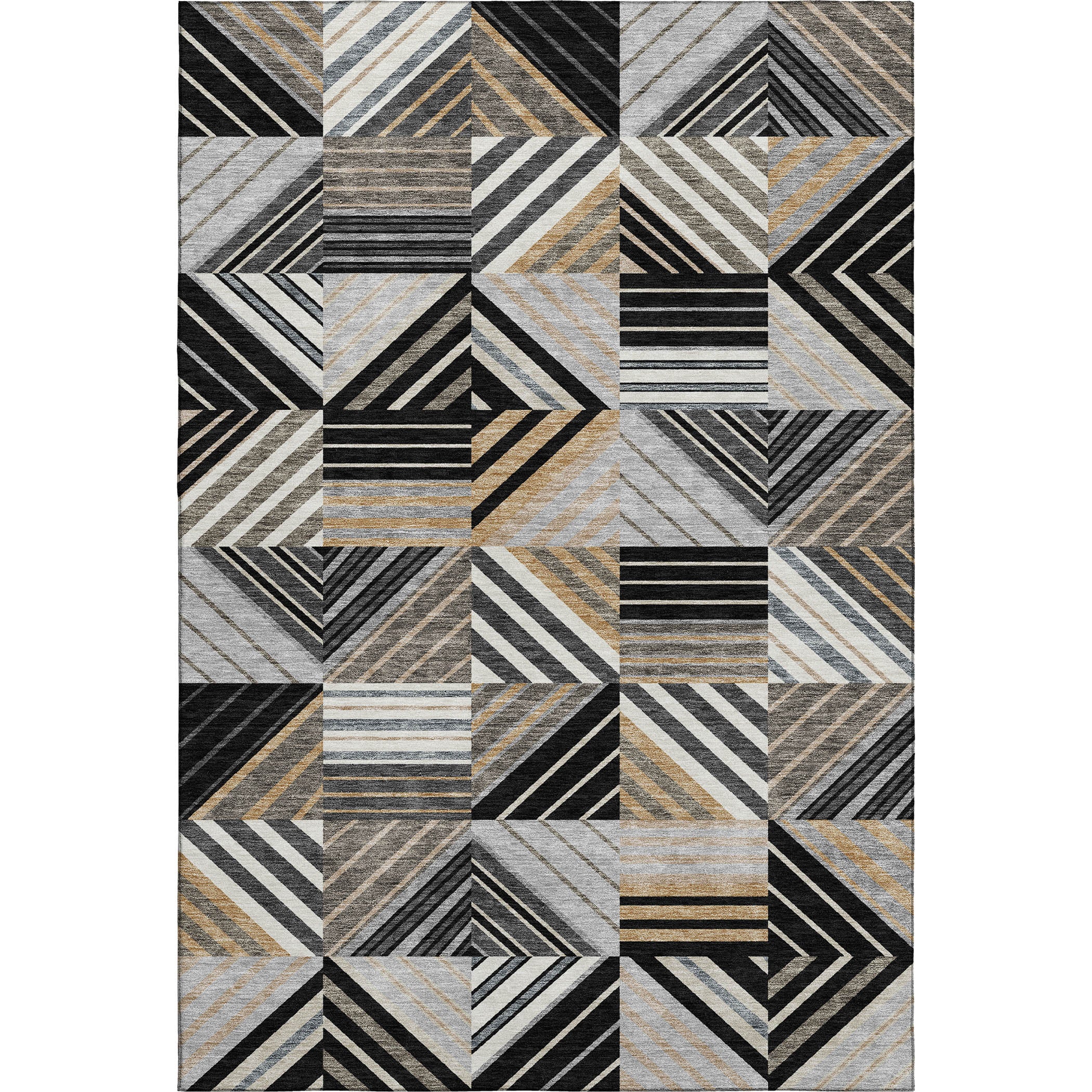 Reykjavik Machine Washable Transitional Black Rug 3' x 5' #shape_Rectangle