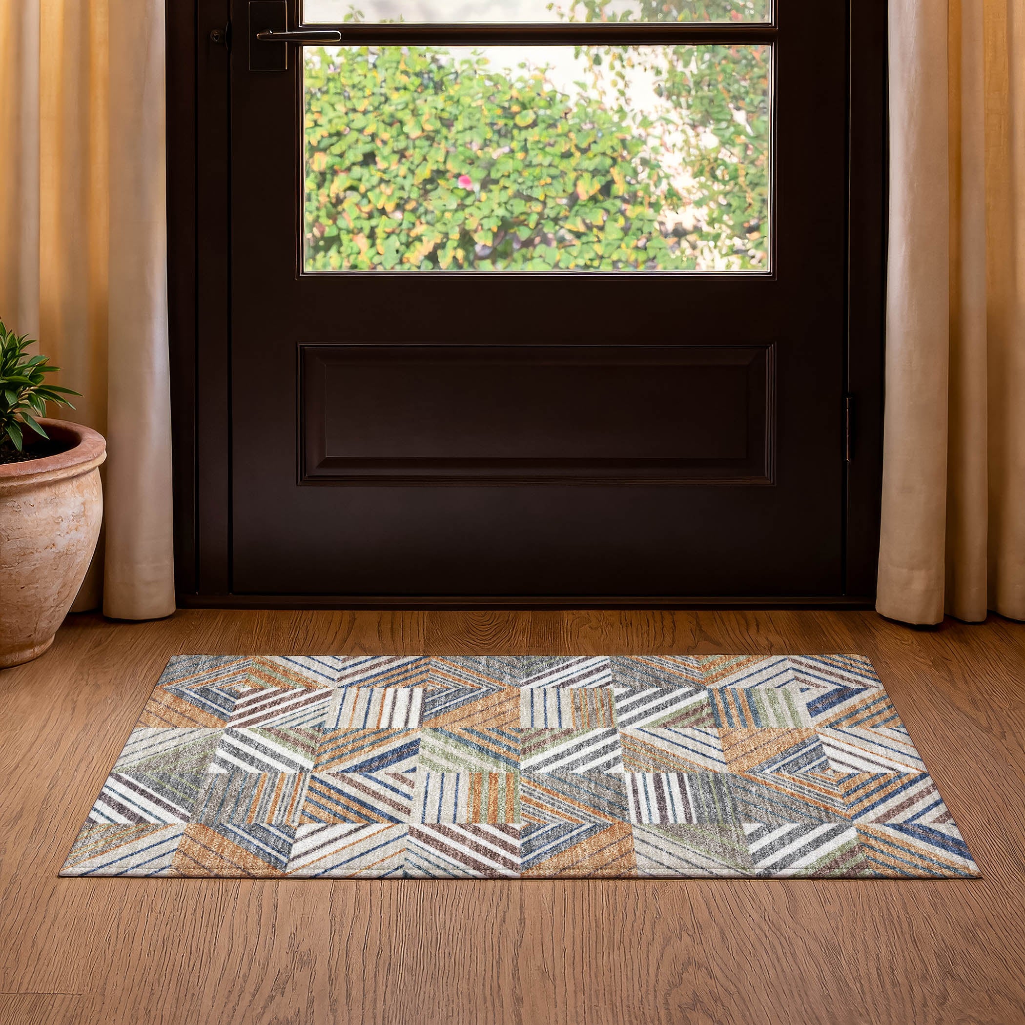 Reykjavik Machine Washable Transitional Copper Orange Rug 1'8" x 2'6" #shape_Rectangle
