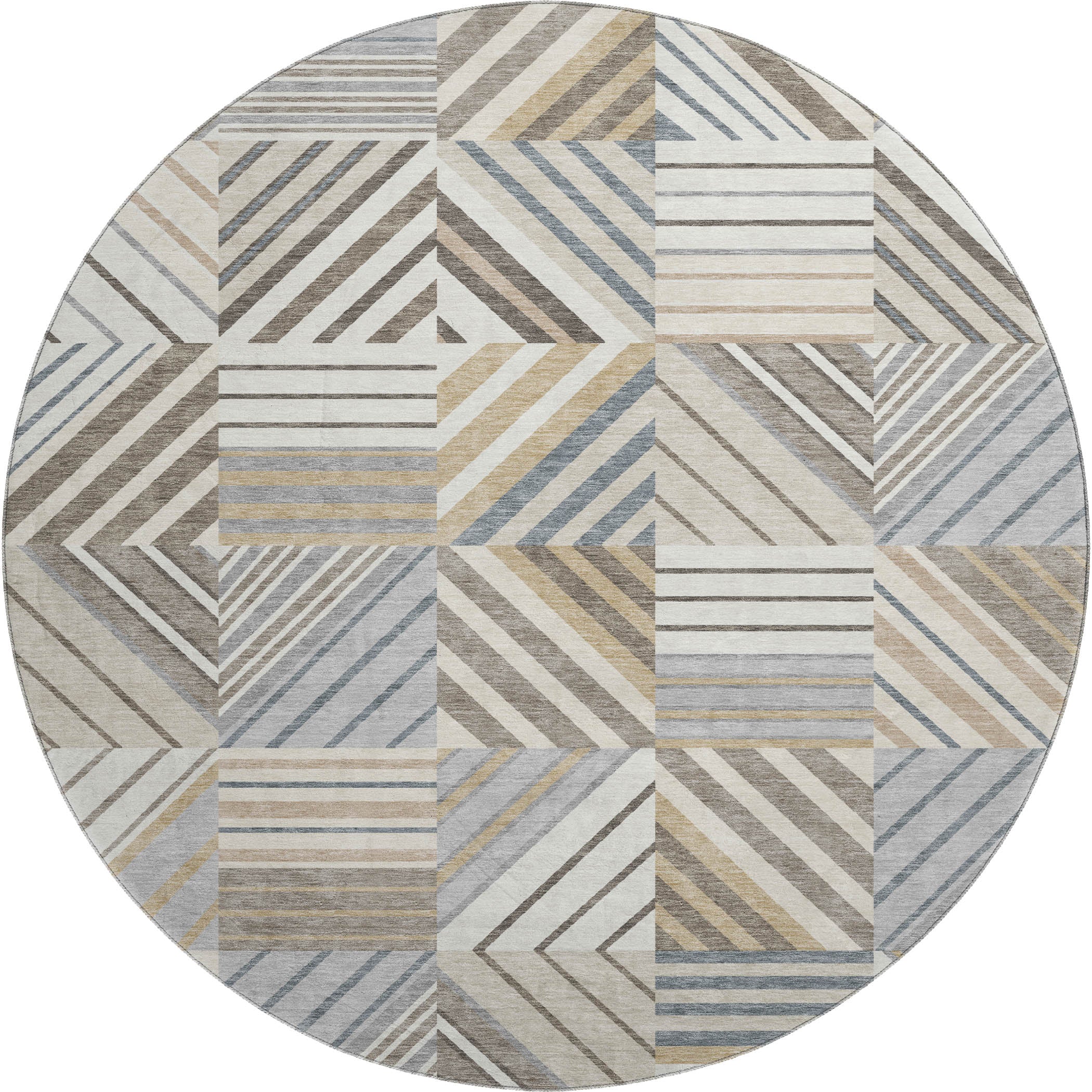 Reykjavik Machine Washable Transitional Ivory Rug 8' x 8' #shape_Round