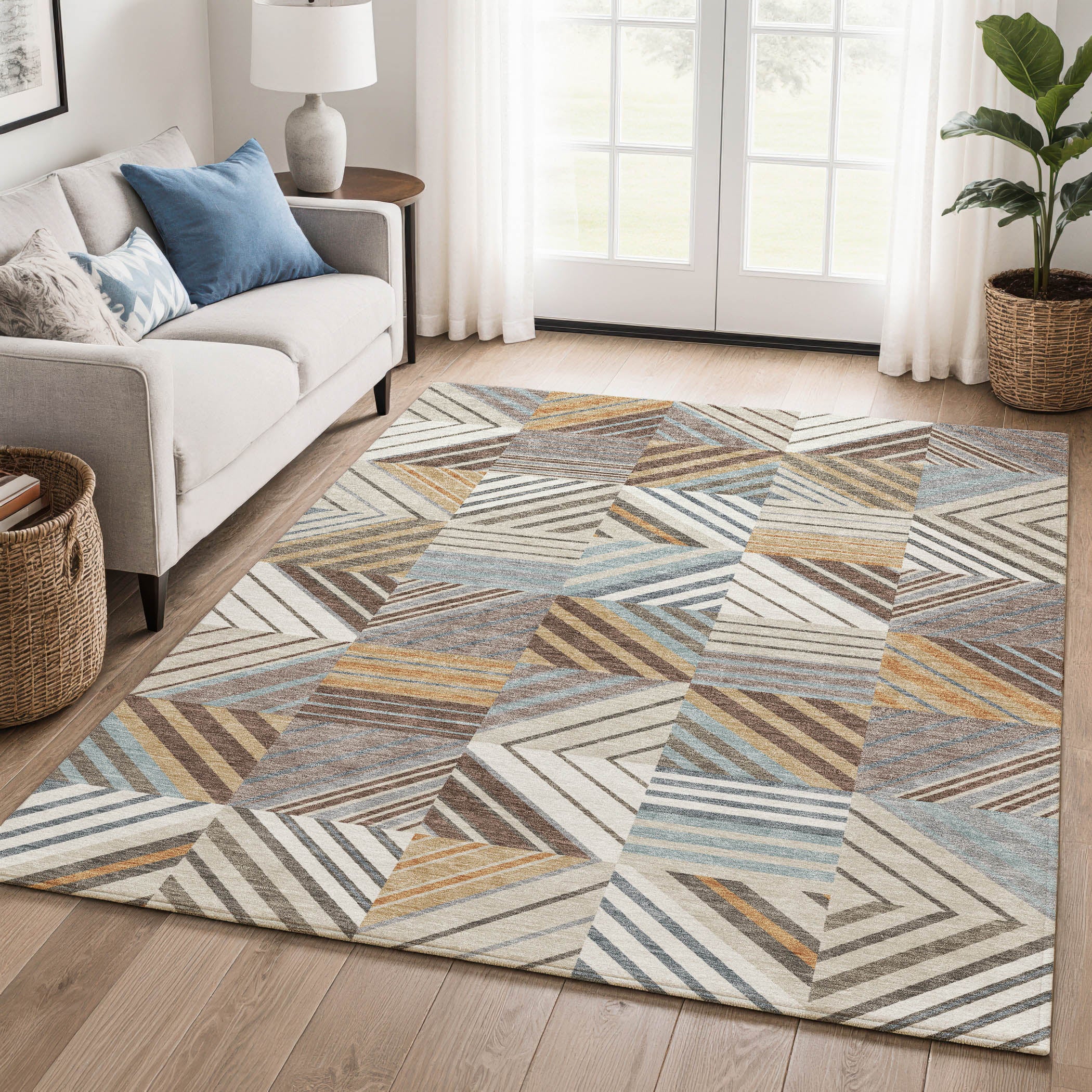 Reykjavik Machine Washable Transitional Taupe Brown Rug 3' x 5' #shape_Rectangle