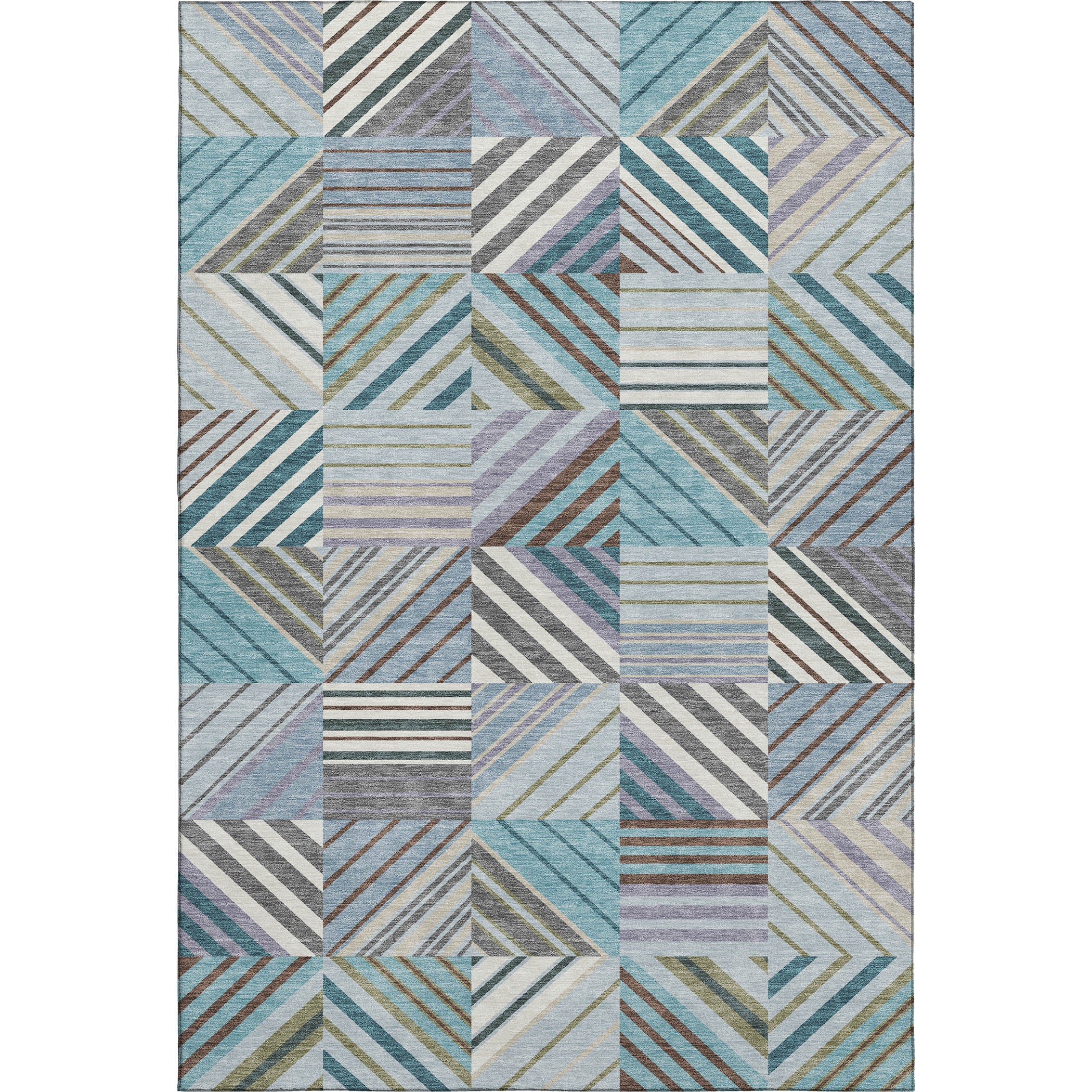 Reykjavik Machine Washable Transitional Teal Rug 3' x 5' #shape_Rectangle
