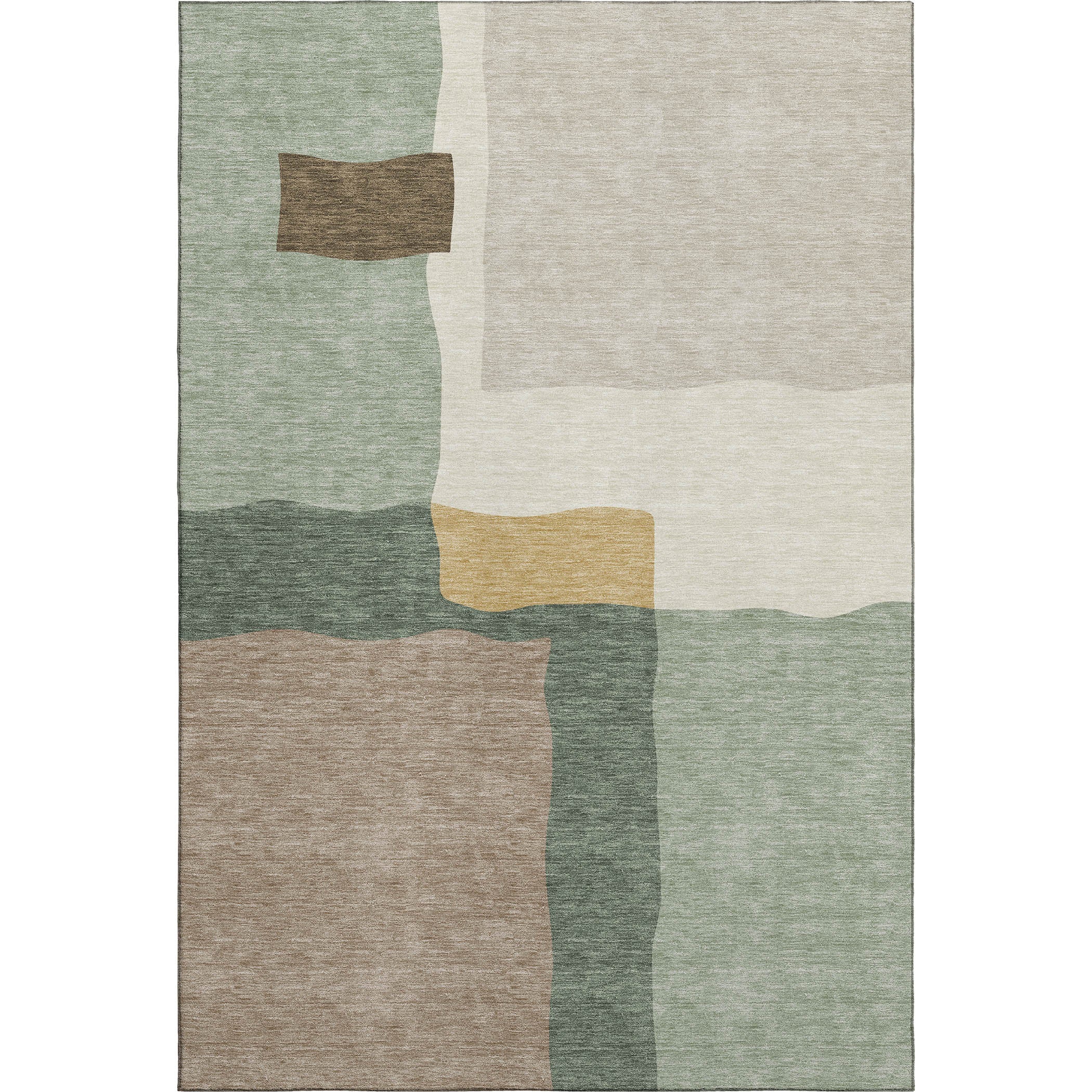 Vienna Machine Washable Transitional Basil Green Rug 3' x 5' #shape_Rectangle