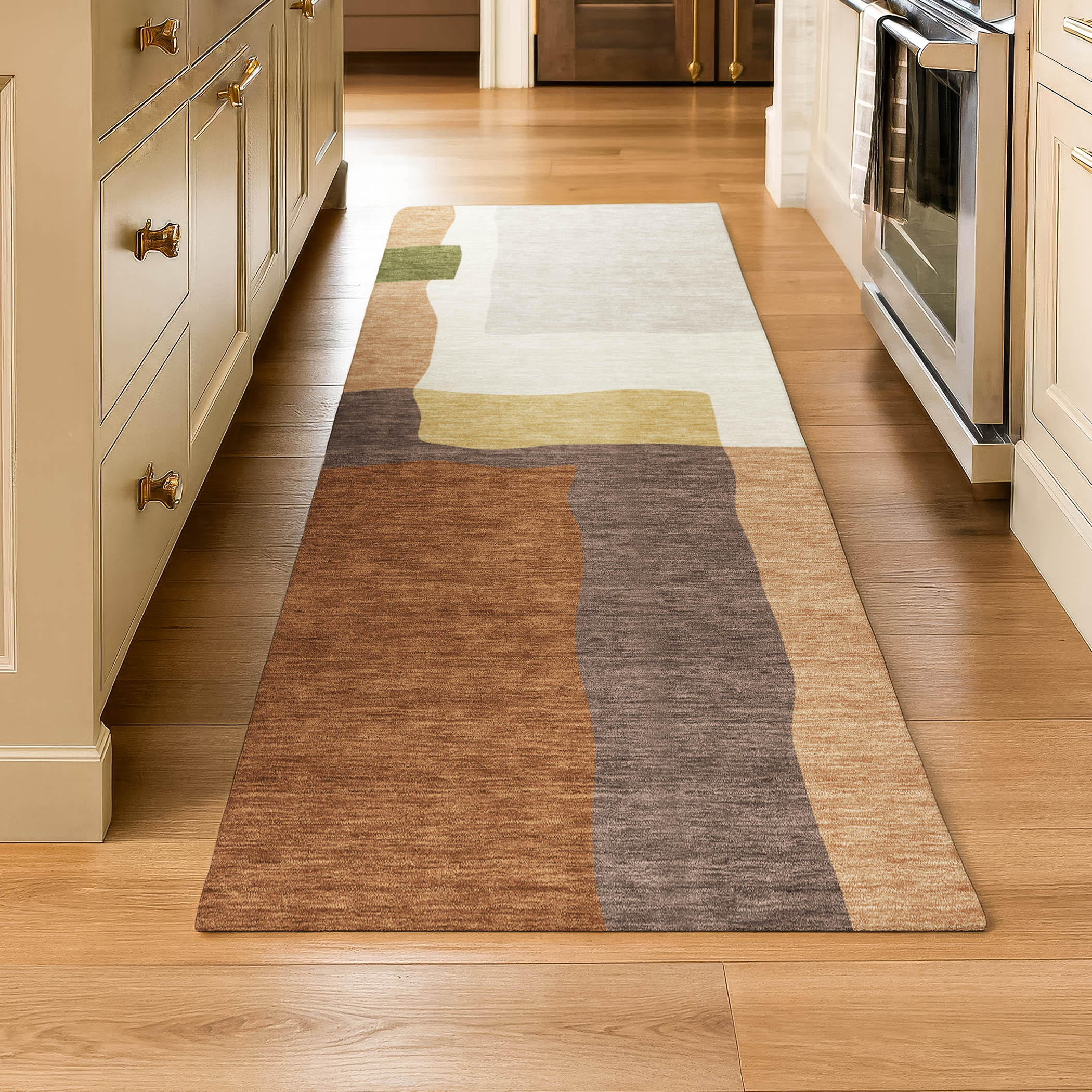 Vienna Machine Washable Transitional Copper Orange Rug 2'3" x 7'6" #shape_Runner