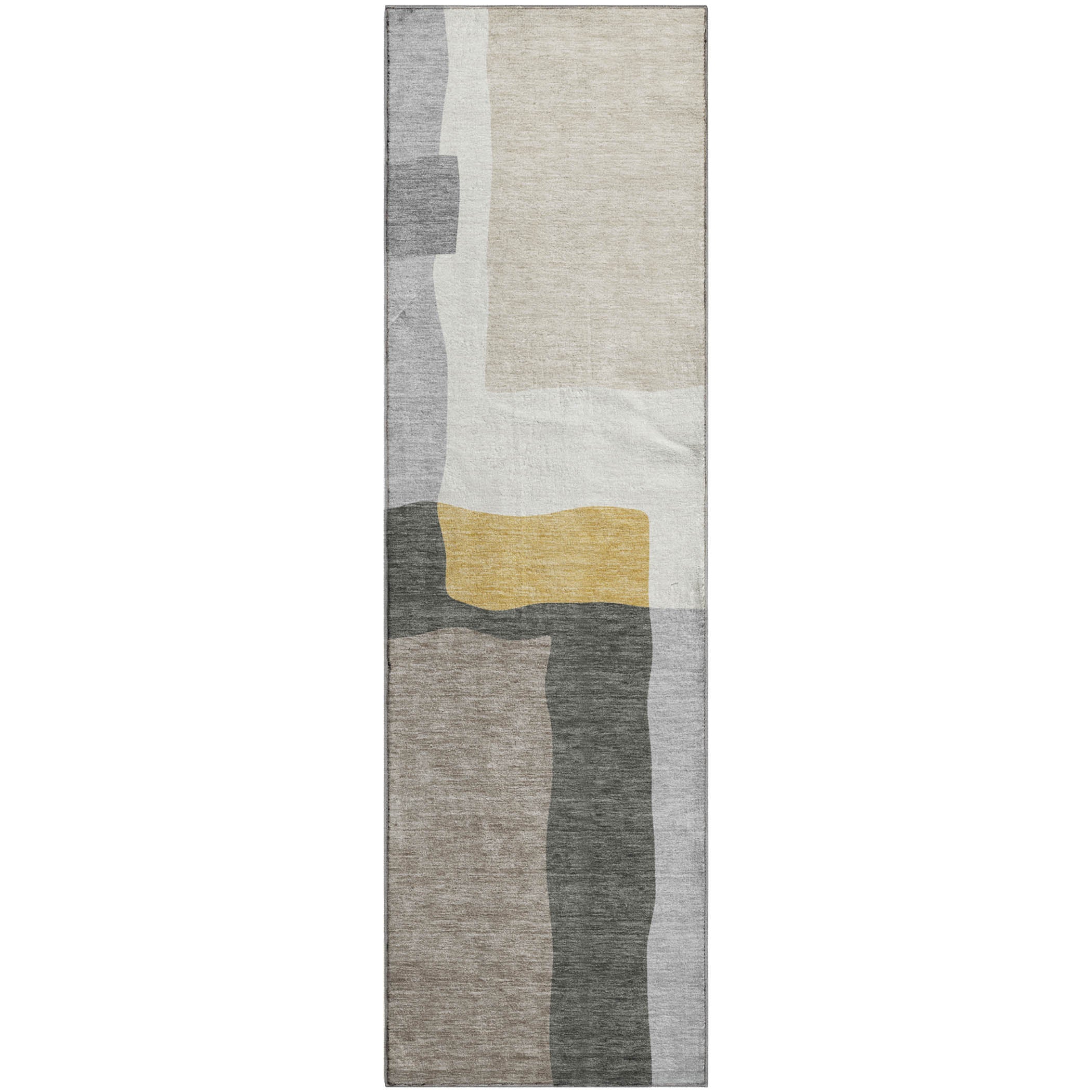Vienna Machine Washable Transitional Gray Rug 2'3" x 7'6" #shape_Runner