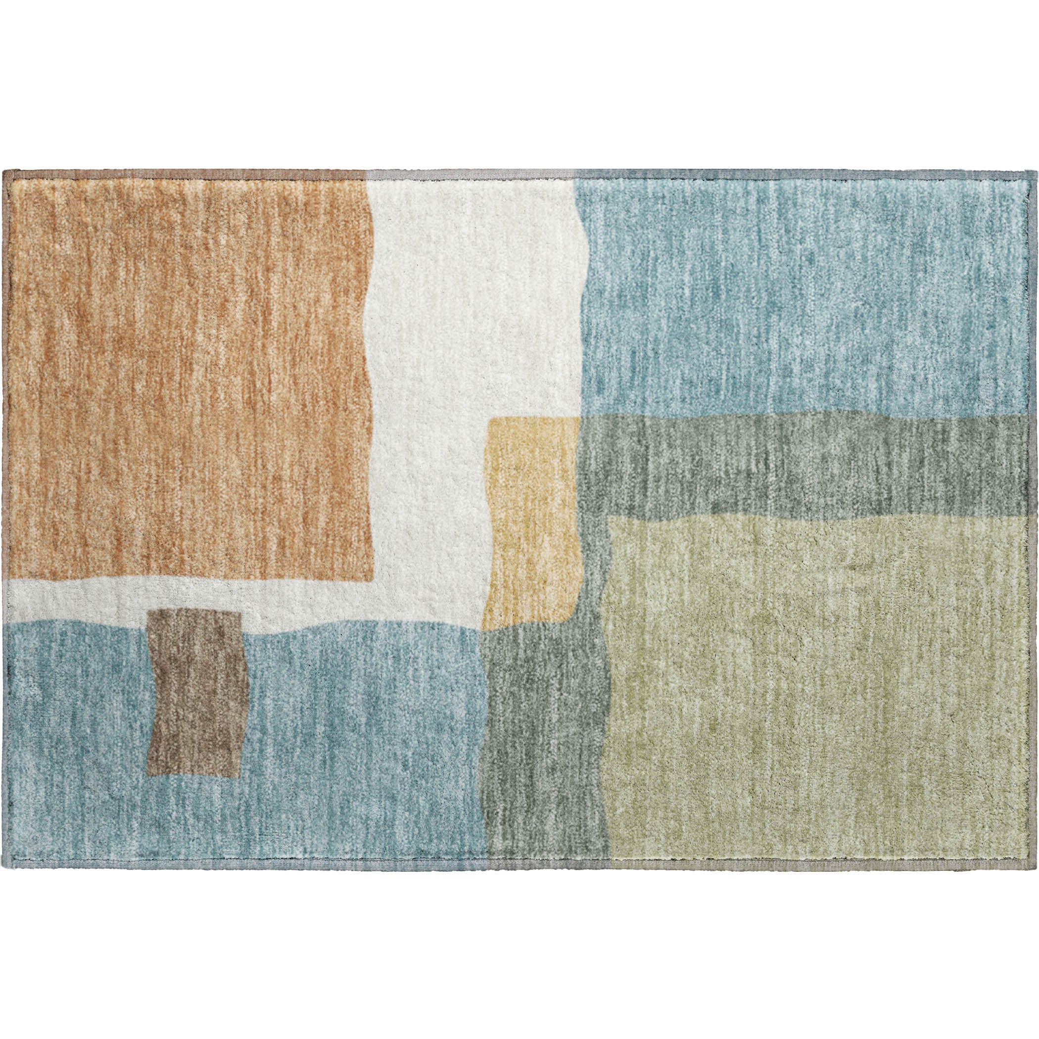 Vienna Machine Washable Transitional Seafoam Blue Rug 1'8" x 2'6" #shape_Rectangle
