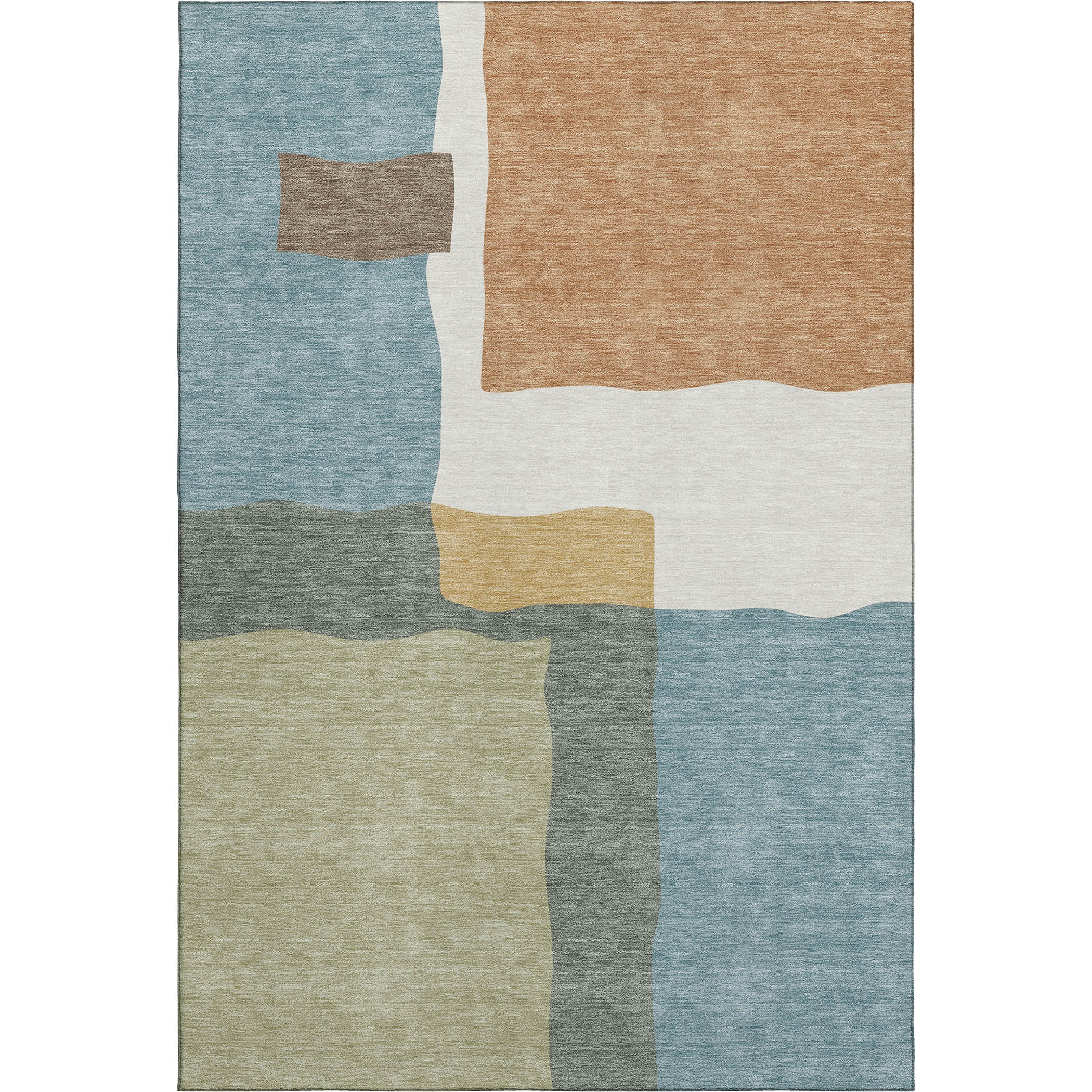 Vienna Machine Washable Transitional Seafoam Blue Rug 3' x 5' #shape_Rectangle