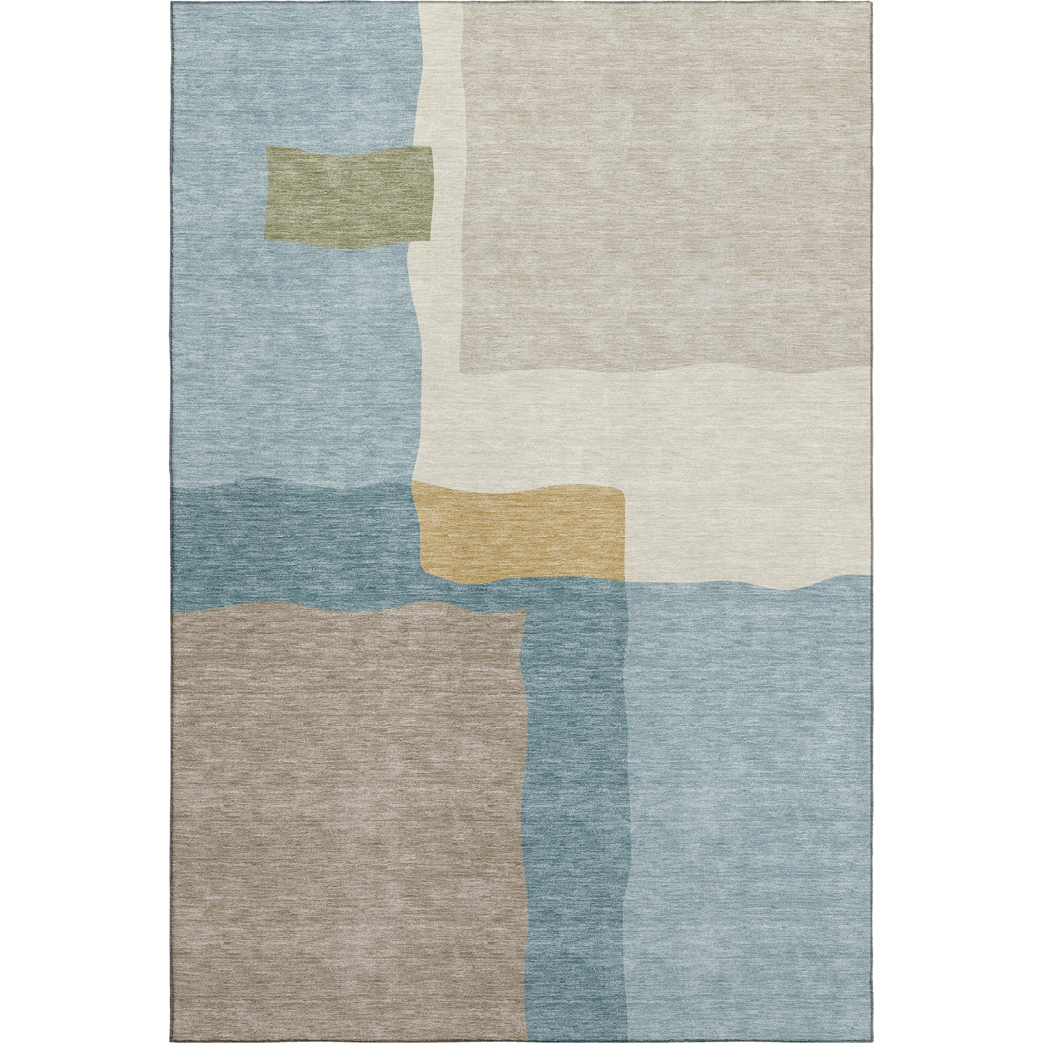 Vienna Machine Washable Transitional Teal Rug 3' x 5' #shape_Rectangle