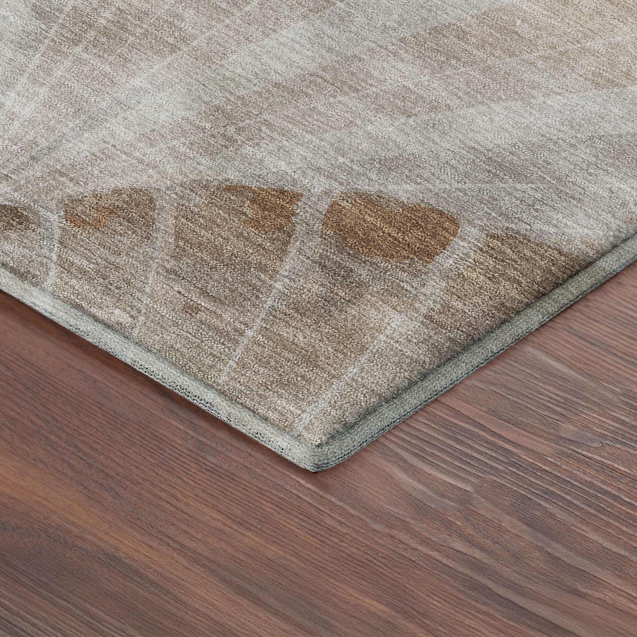 Chiang Mai Machine Washable Transitional Beige Brown Rug 1'8" x 2'6" #shape_Rectangle