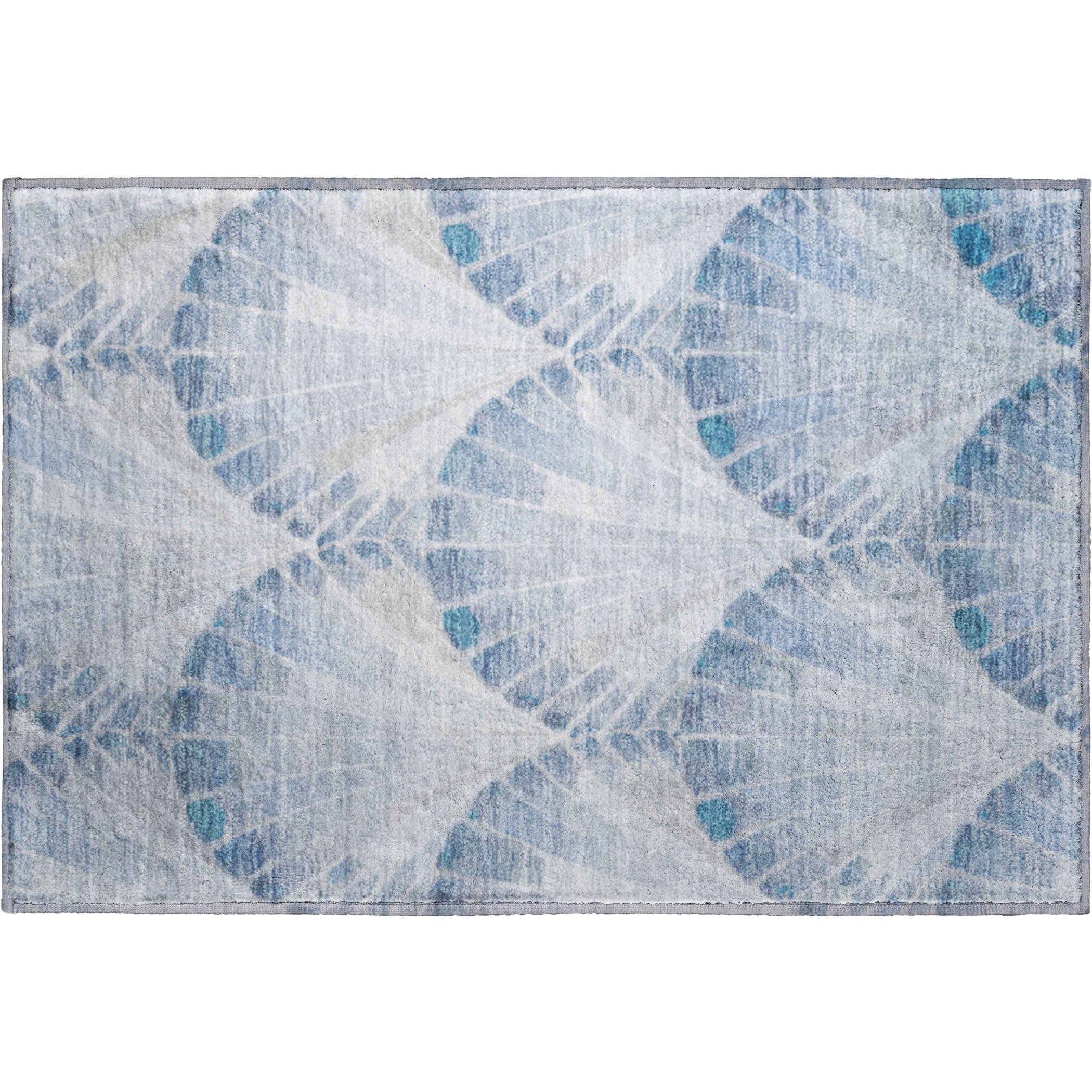 Chiang Mai Machine Washable Transitional Sky Blue Rug 1'8" x 2'6" #shape_Rectangle