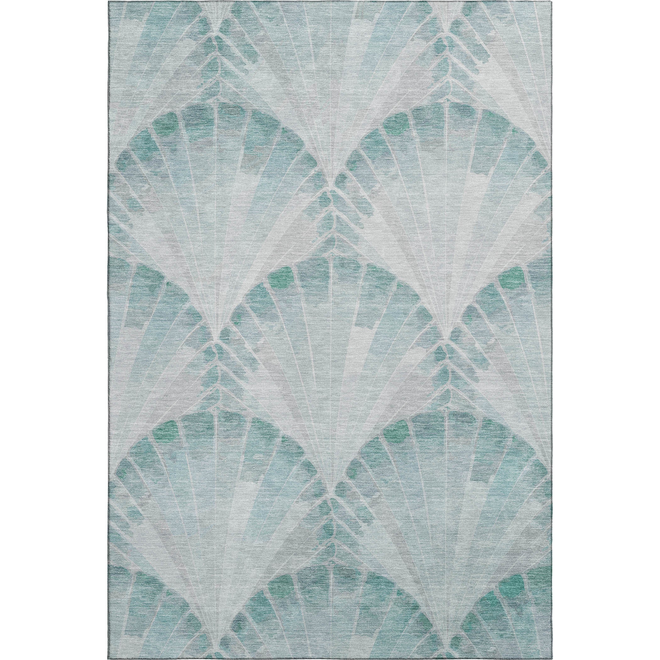 Chiang Mai Machine Washable Transitional Teal Rug 3' x 5' #shape_Rectangle