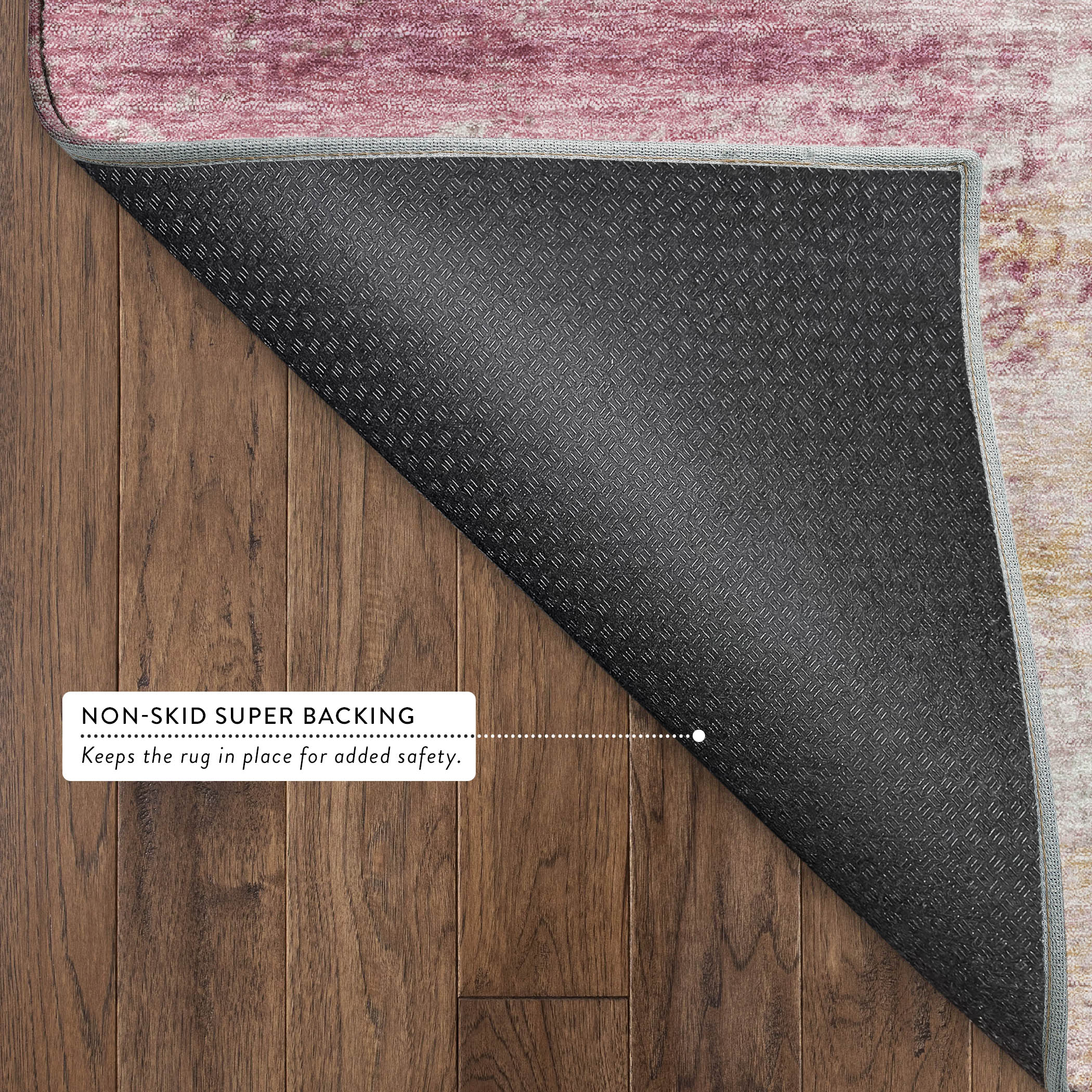 Salzburg Machine Washable Transitional Blush Pink Rug 1'8" x 2'6" #shape_Rectangle