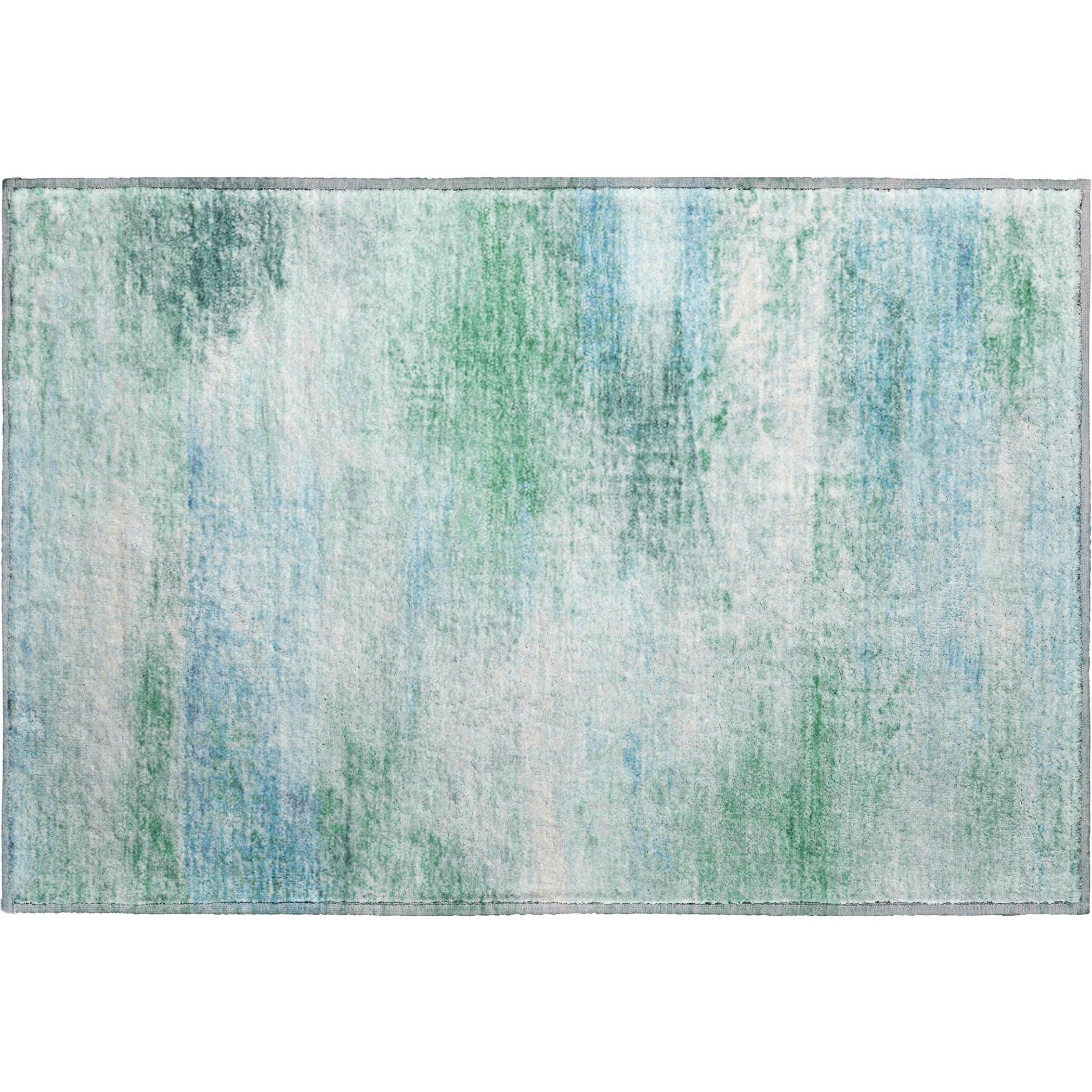Salzburg Machine Washable Transitional Mint Green Rug 1'8" x 2'6" #shape_Rectangle