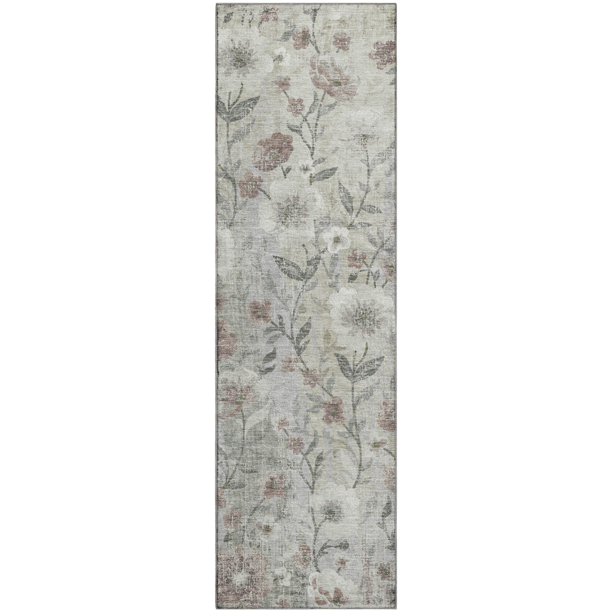 Florence Machine Washable Transitional Beige Brown Rug 2'3" x 7'6" #shape_Runner