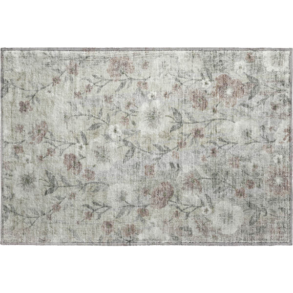 Florence Machine Washable Transitional Beige Brown Rug 1'8" x 2'6"