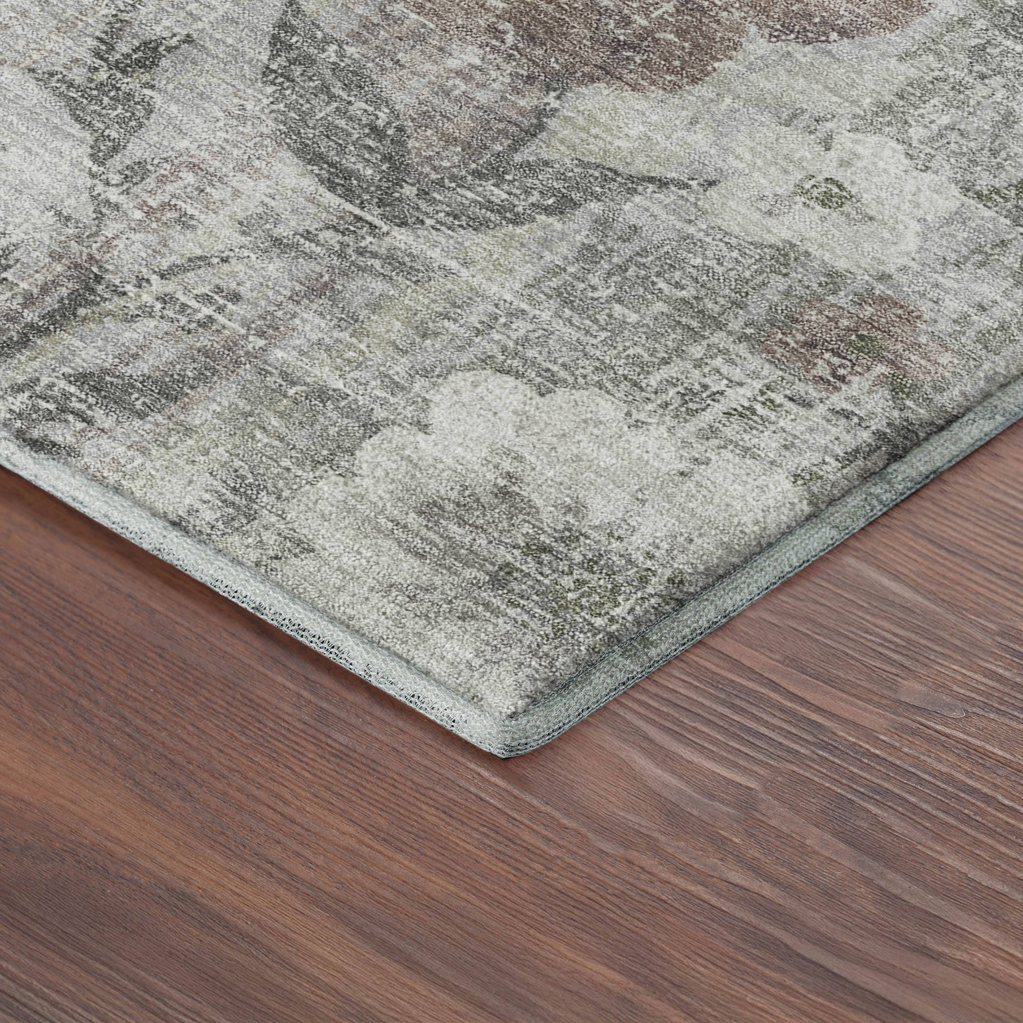 Florence Machine Washable Transitional Beige Brown Rug 1'8" x 2'6" #shape_Rectangle