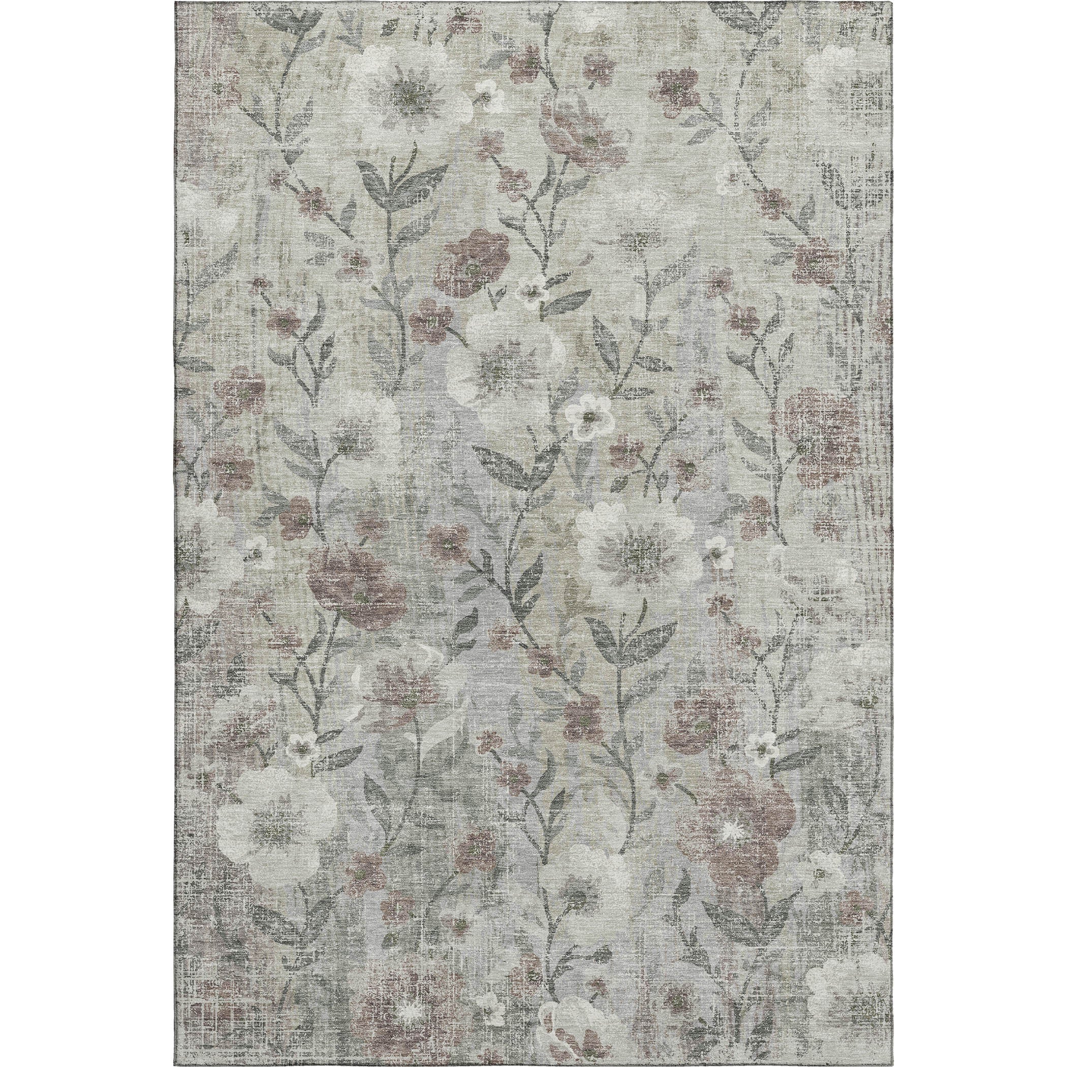 Florence Machine Washable Transitional Beige Brown Rug 3' x 5' #shape_Rectangle