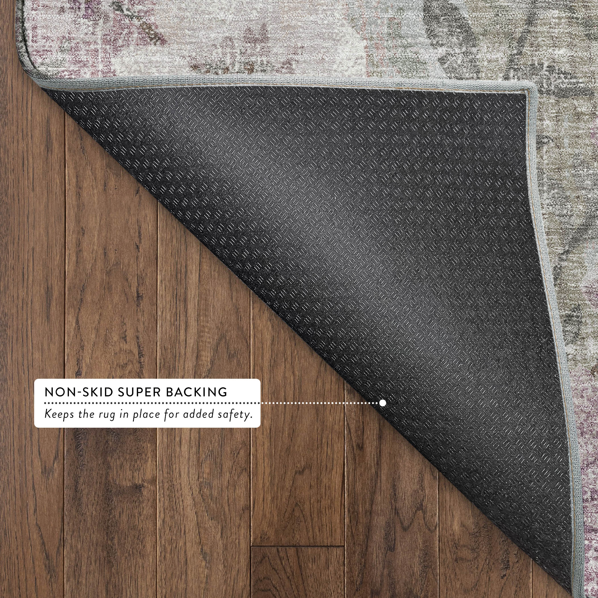 Florence Machine Washable Transitional Blush Pink Rug 1'8" x 2'6" #shape_Rectangle