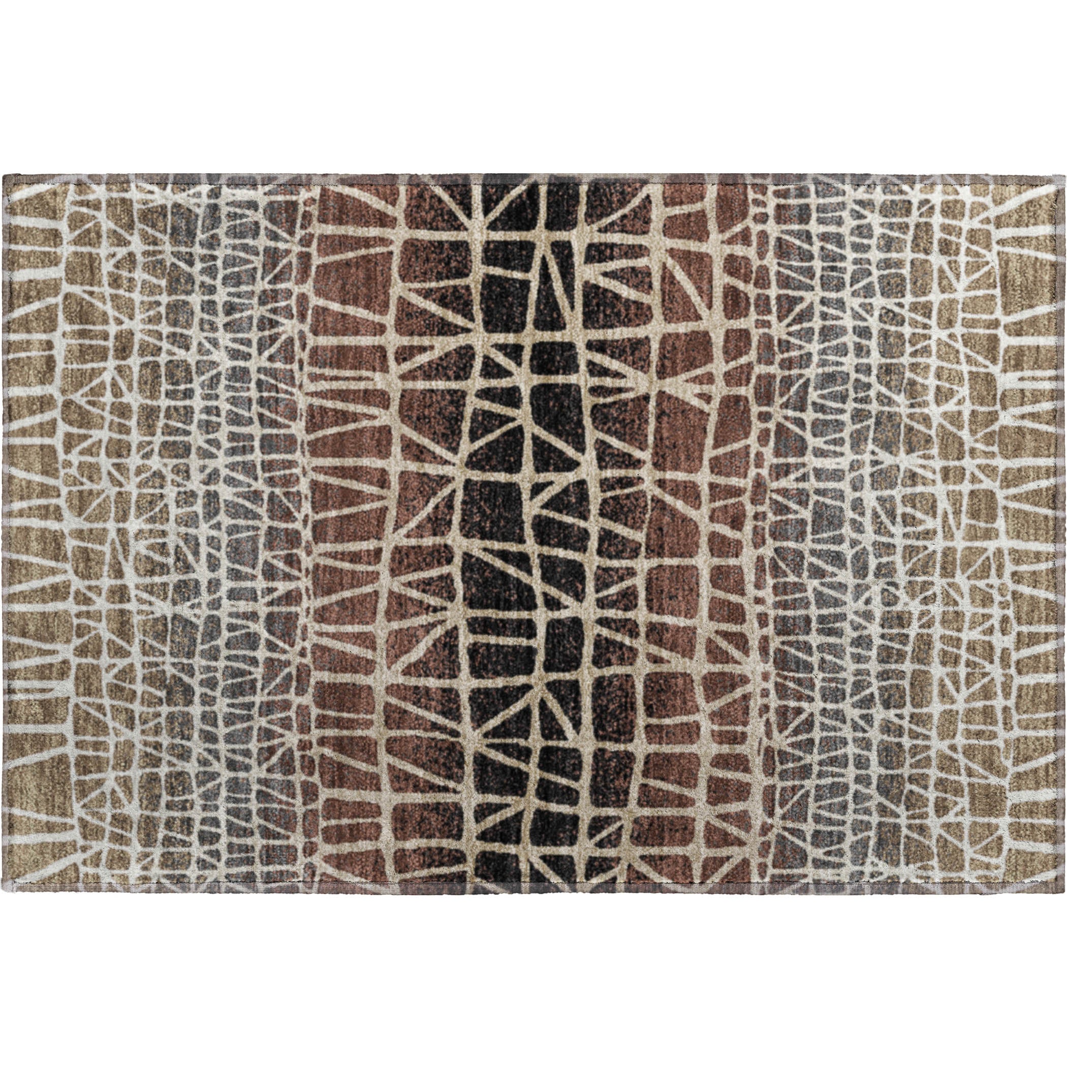 Mdina Machine Washable Transitional Brown Rug 1'8" x 2'6" #shape_Rectangle