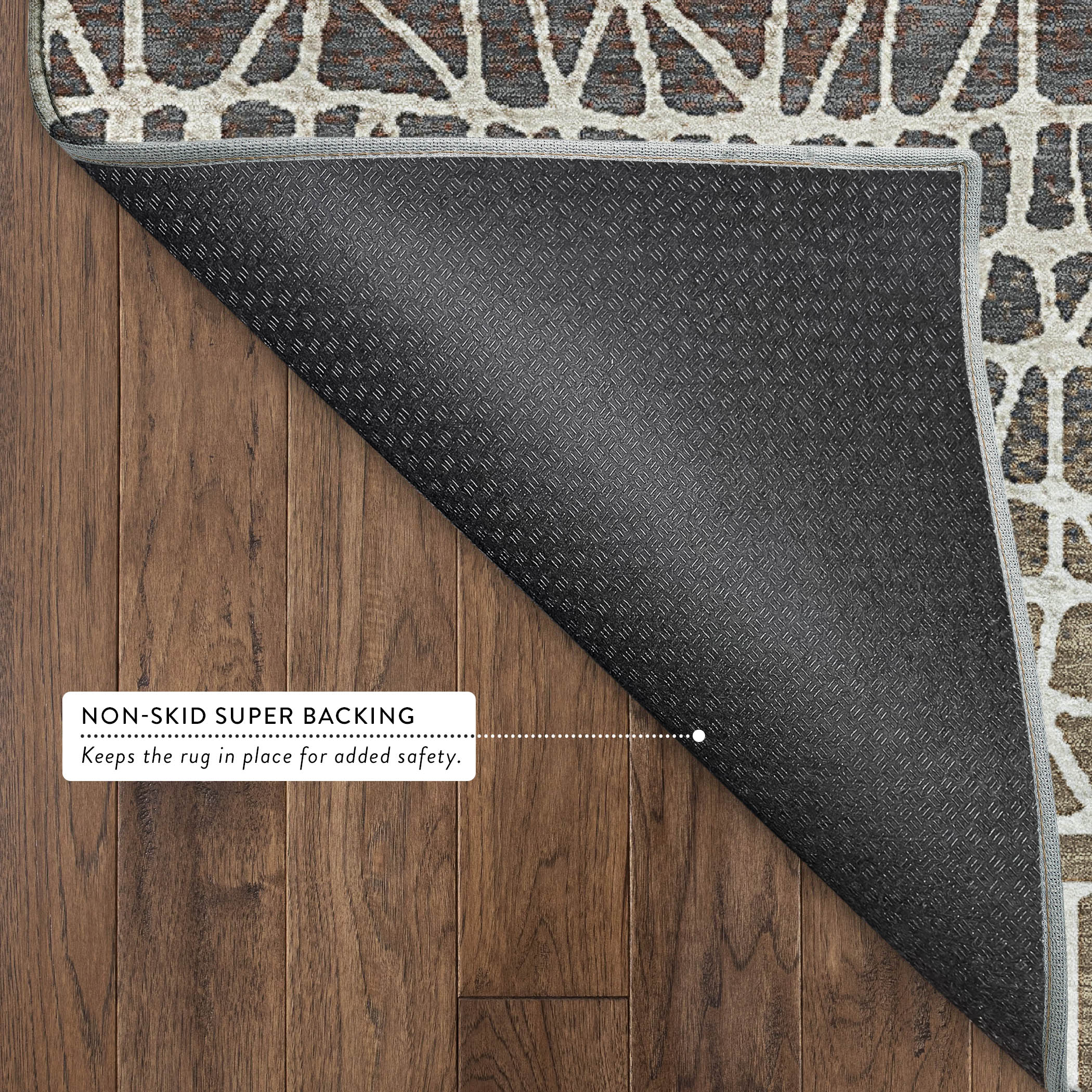 Mdina Machine Washable Transitional Brown Rug 1'8" x 2'6" #shape_Rectangle