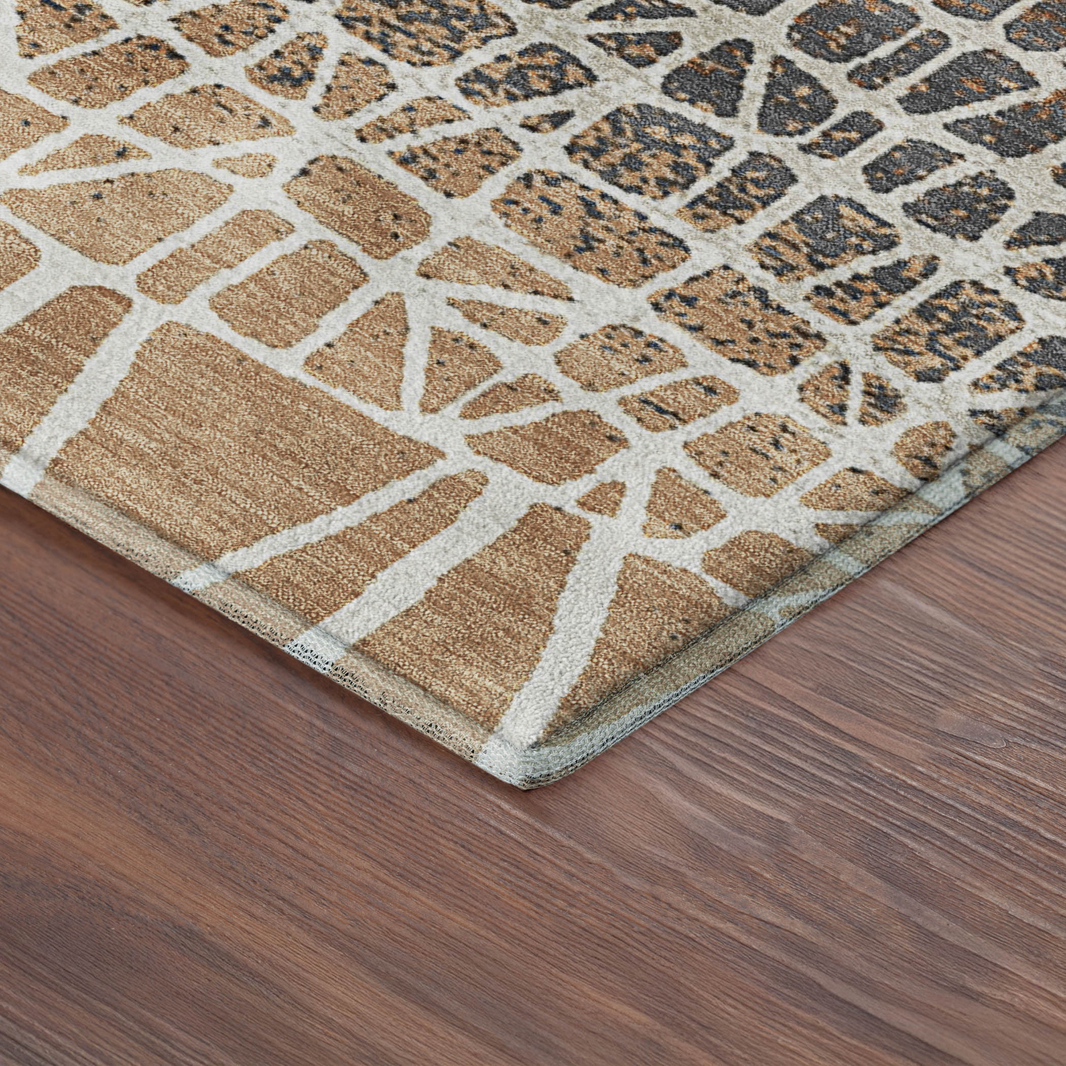 Mdina Machine Washable Transitional Copper Orange Rug 1'8" x 2'6" #shape_Rectangle