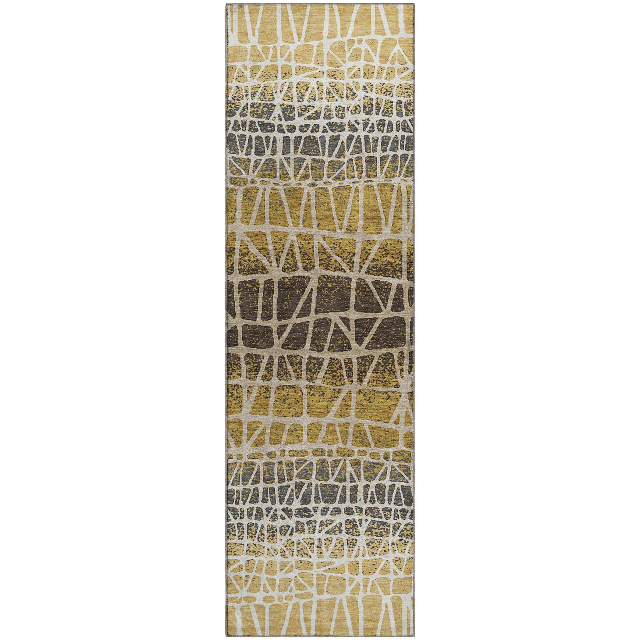 Mdina Machine Washable Transitional Gold Rug 2'3" x 7'6" #shape_Runner