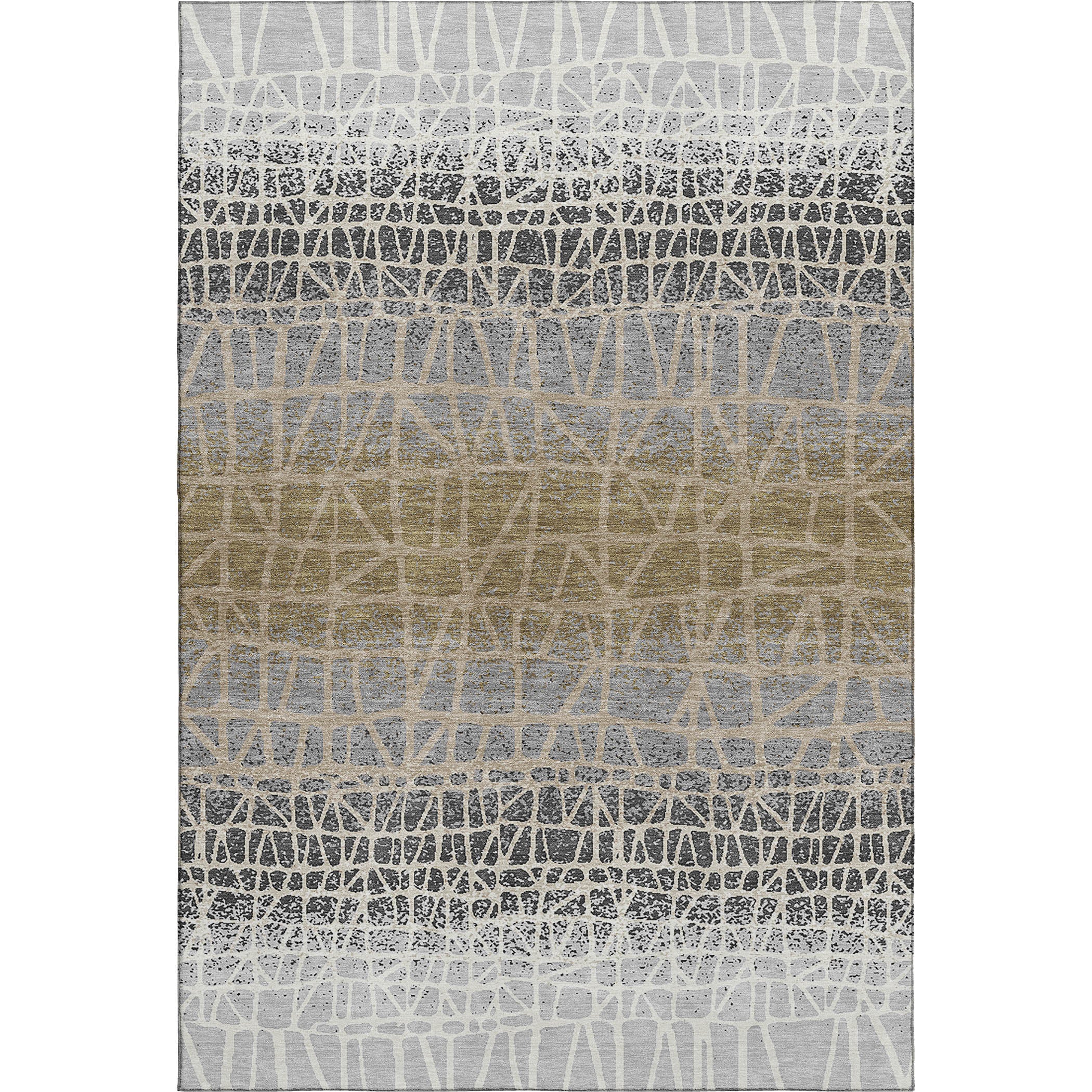 Mdina Machine Washable Transitional Gray Rug 3' x 5' #shape_Rectangle