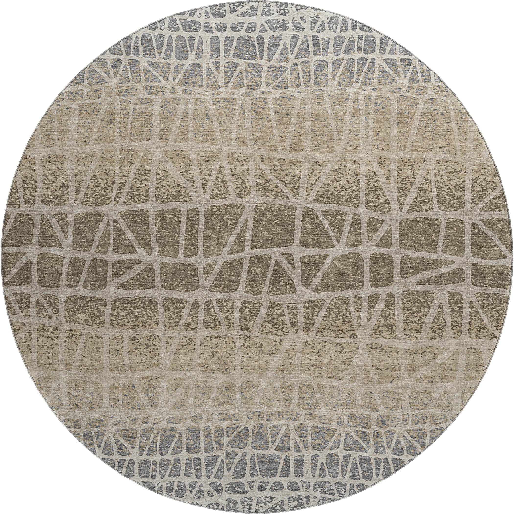 Mdina Machine Washable Transitional Ivory Rug 8' x 8' #shape_Round