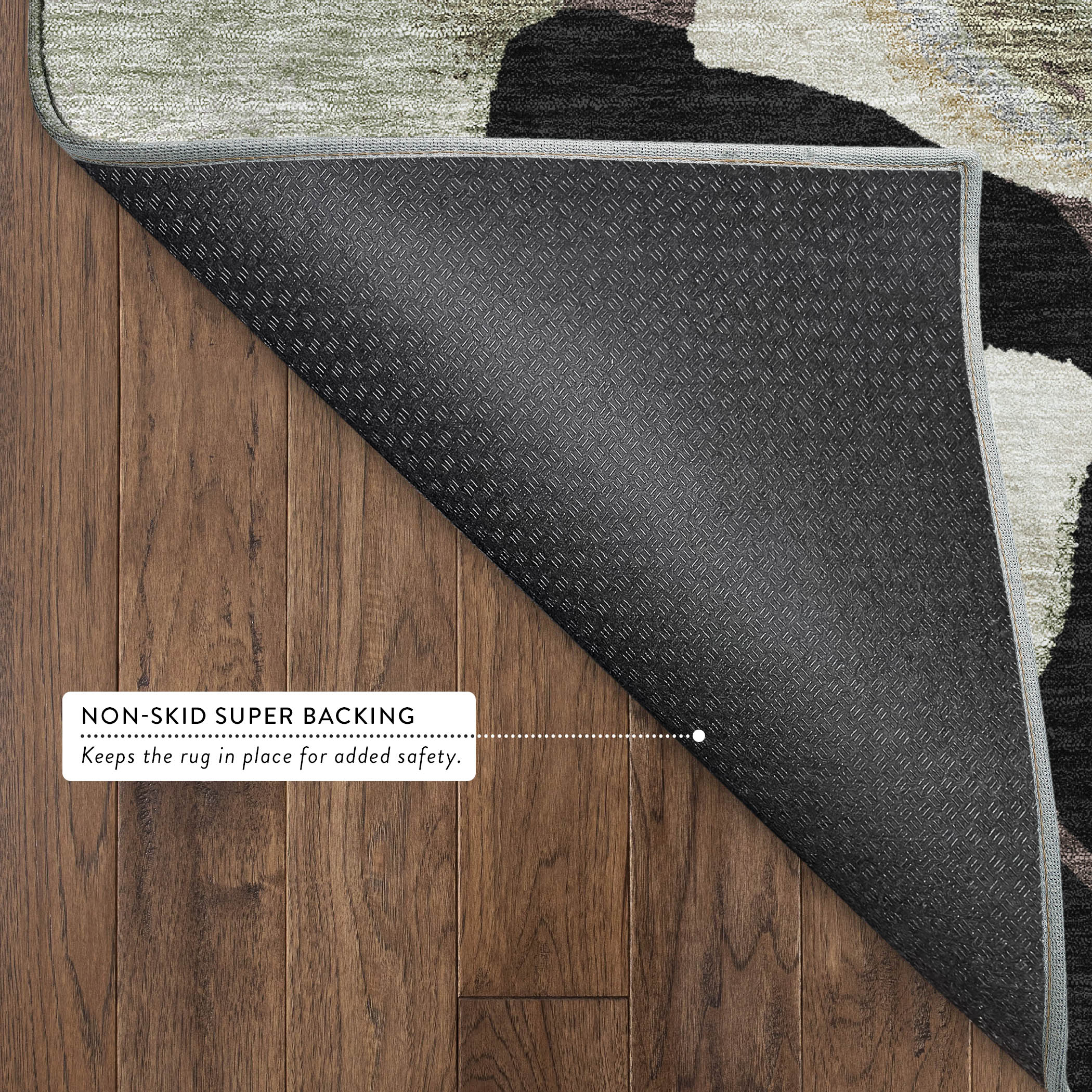 Mostar Machine Washable Transitional Black Rug 1'8" x 2'6" #shape_Rectangle