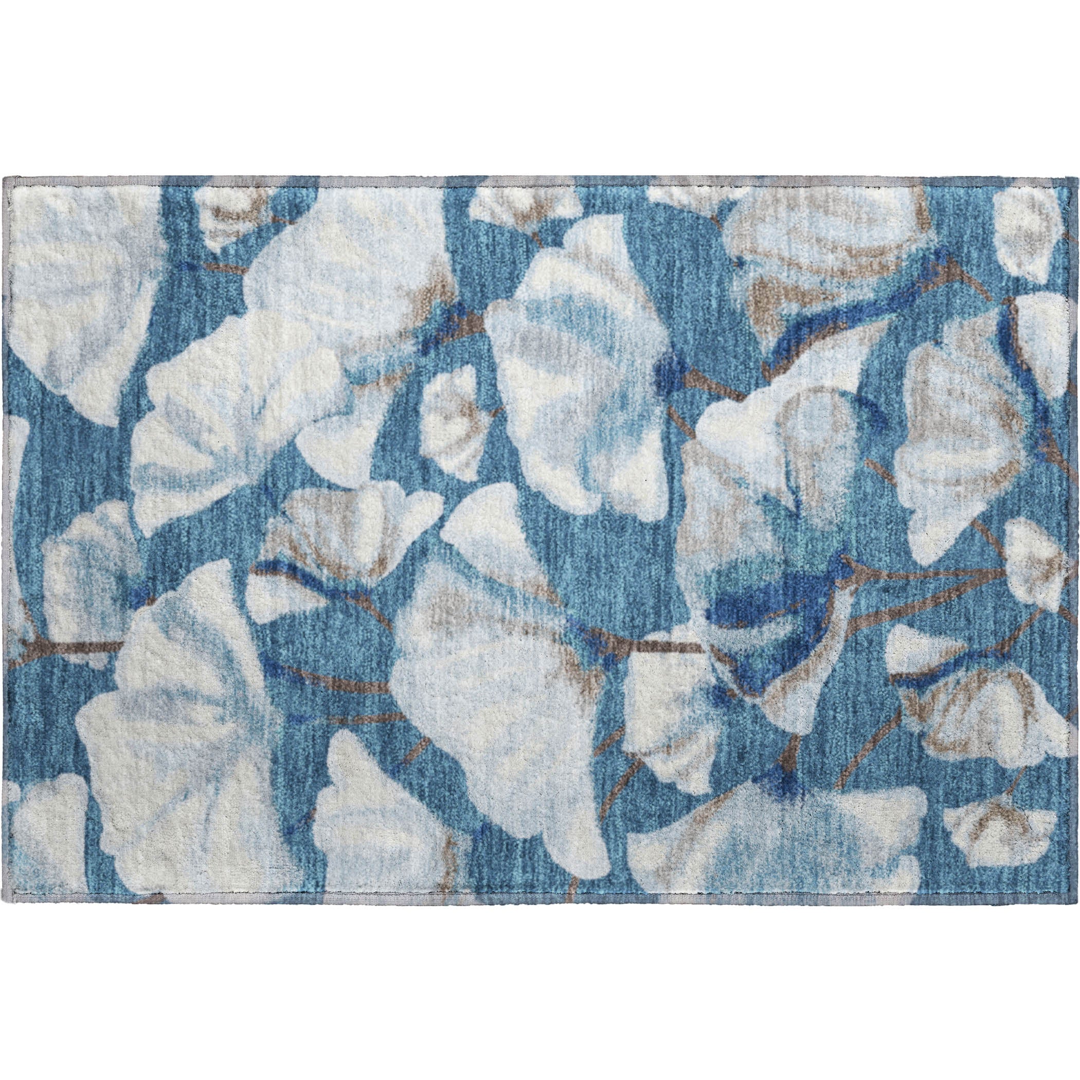 Mostar Machine Washable Transitional Blue Rug 1'8" x 2'6" #shape_Rectangle