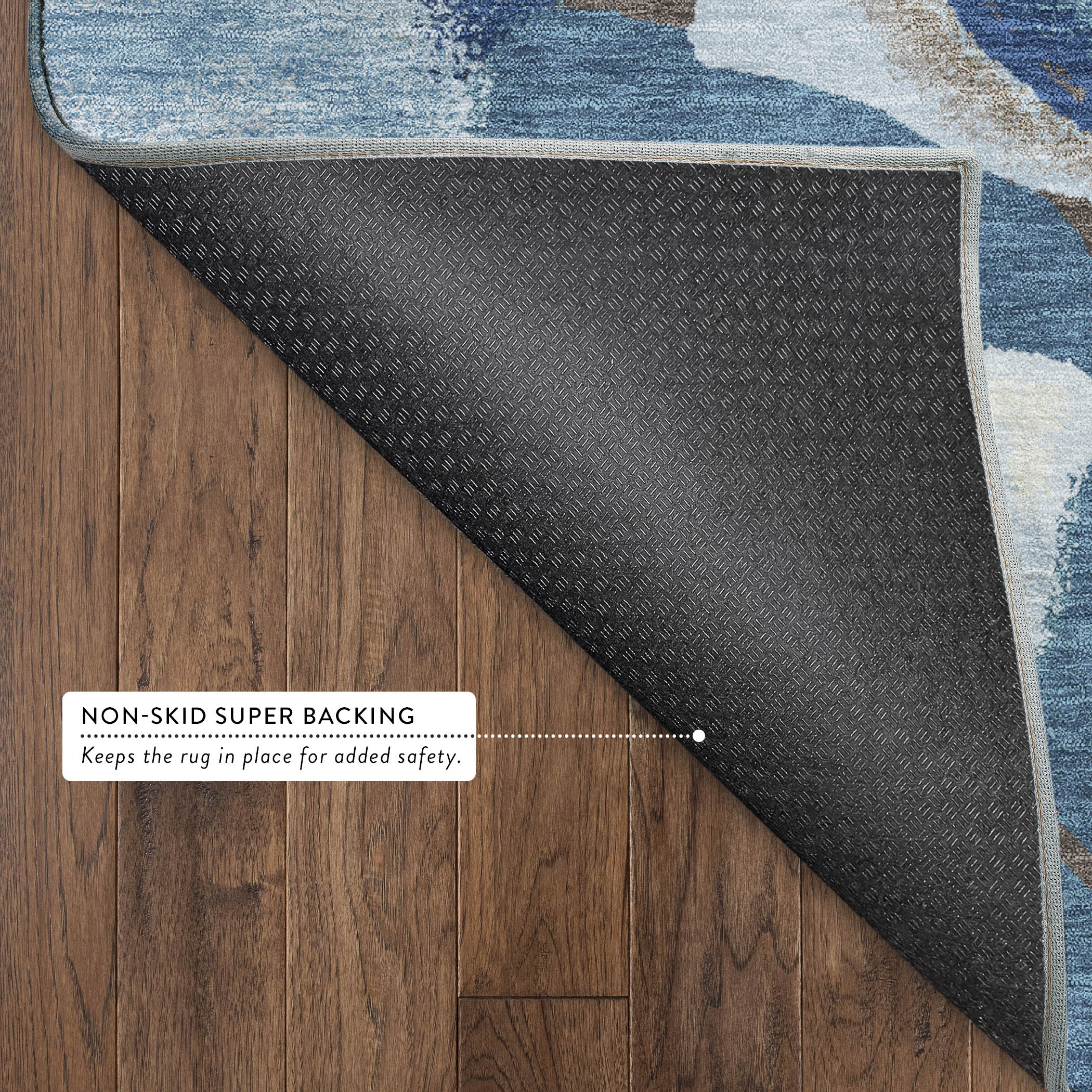 Mostar Machine Washable Transitional Blue Rug 1'8" x 2'6" #shape_Rectangle