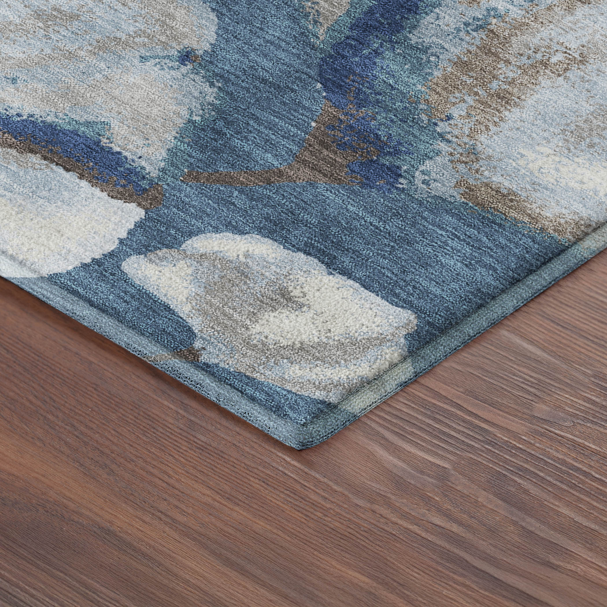 Mostar Machine Washable Transitional Blue Rug 1'8" x 2'6" #shape_Rectangle