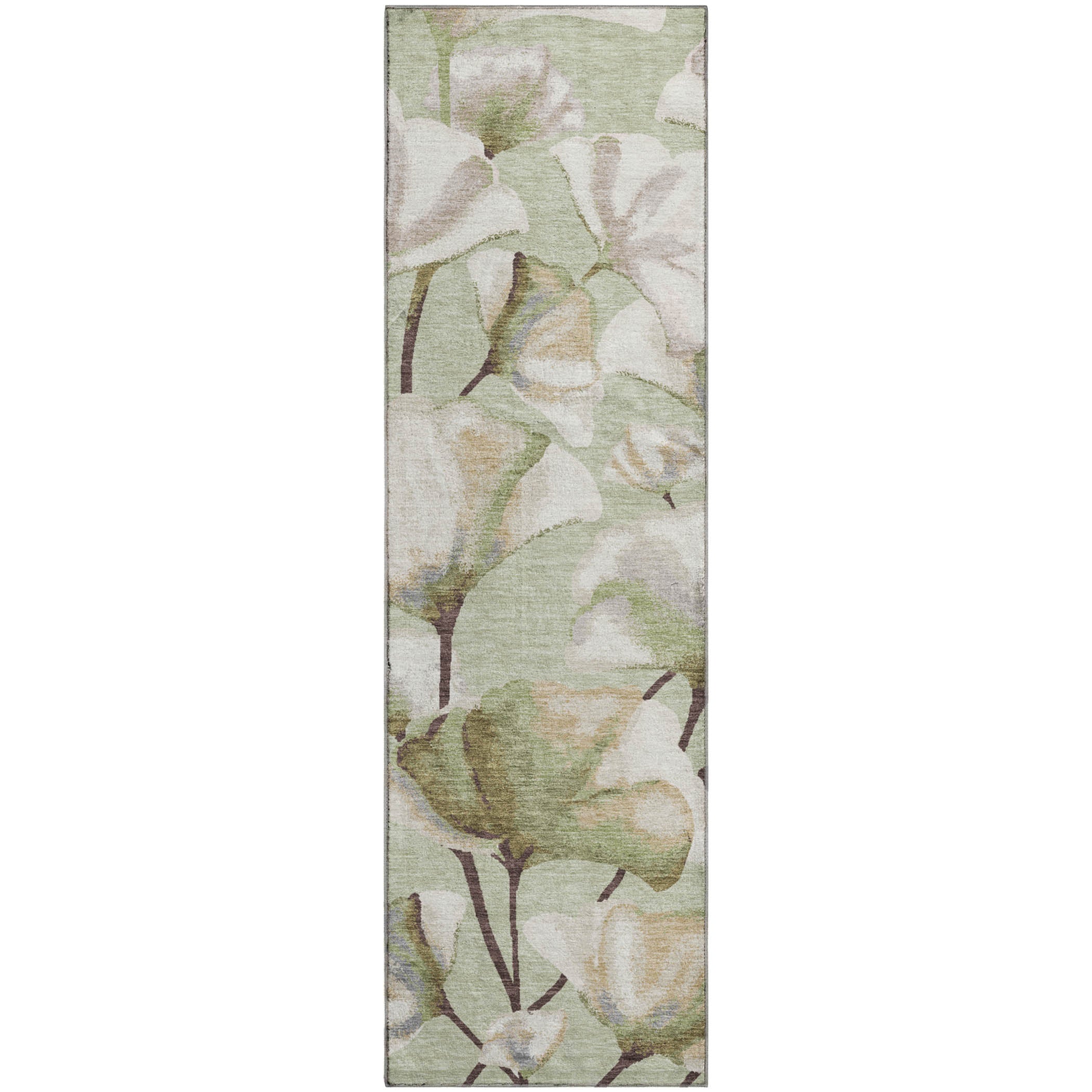 Mostar Machine Washable Transitional Celery Green Rug 2'3" x 7'6" #shape_Runner