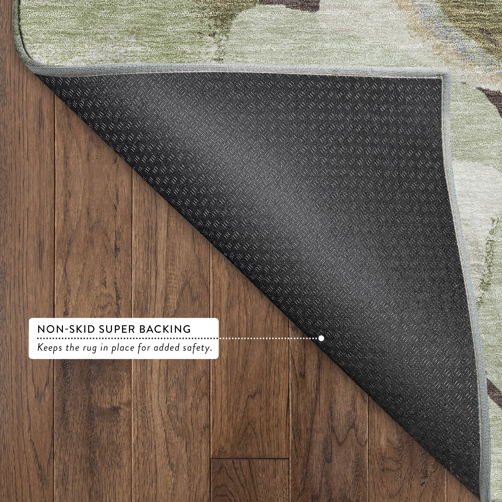 Mostar Machine Washable Transitional Celery Green Rug 1'8" x 2'6" #shape_Rectangle