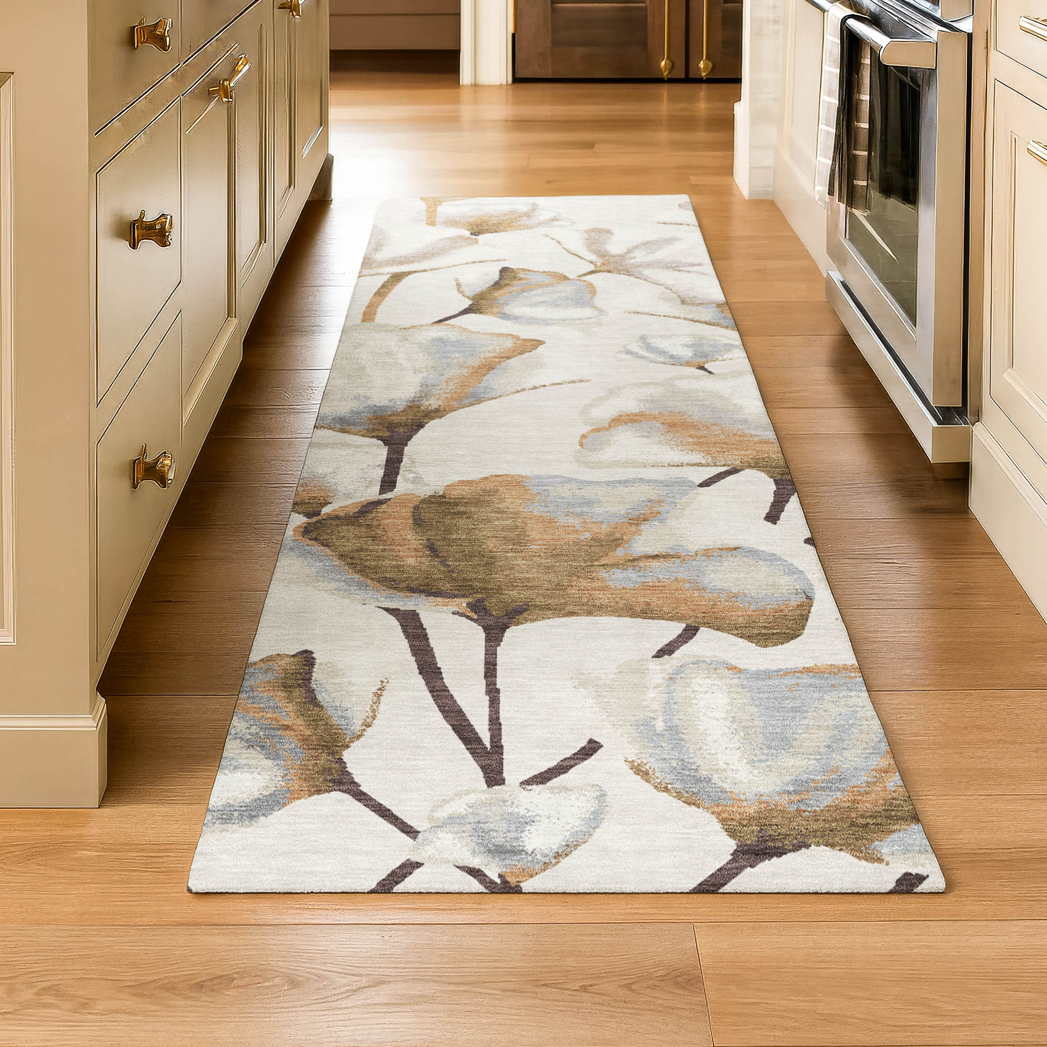 Mostar Machine Washable Transitional Copper Orange Rug 2'3" x 7'6" #shape_Runner