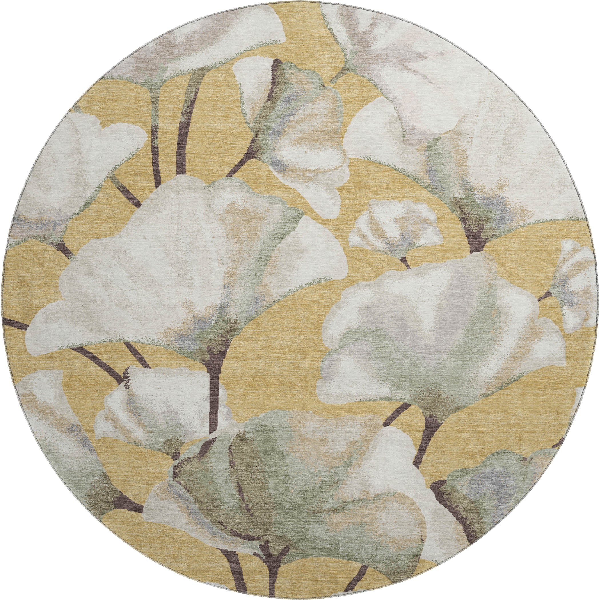 Mostar Machine Washable Transitional Gold Rug 8' x 8' #shape_Round