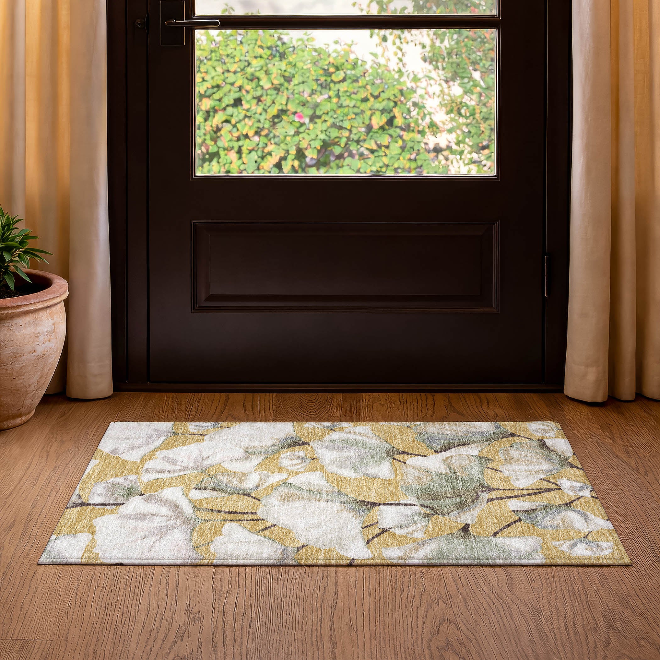 Mostar Machine Washable Transitional Gold Rug 1'8" x 2'6" #shape_Rectangle