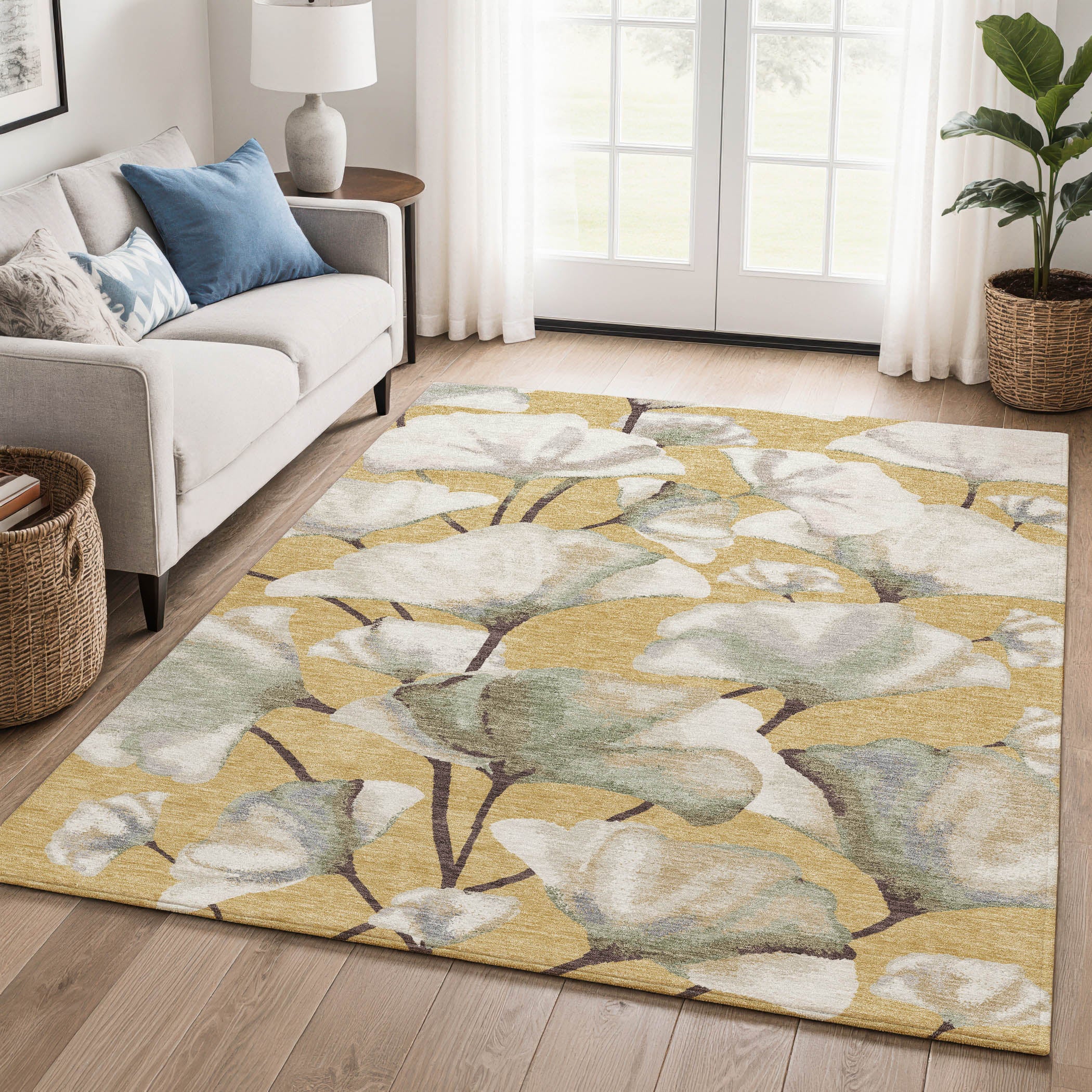 Mostar Machine Washable Transitional Gold Rug 3' x 5' #shape_Rectangle