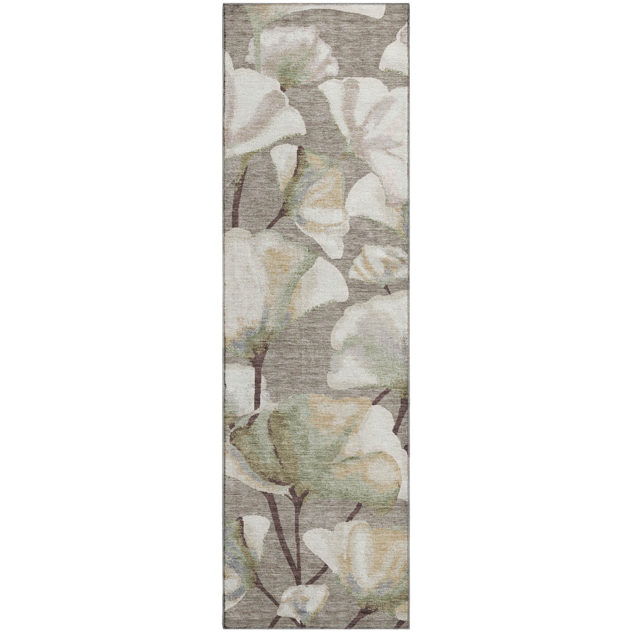 Mostar Machine Washable Transitional Taupe Brown Rug 2'3" x 7'6" #shape_Runner
