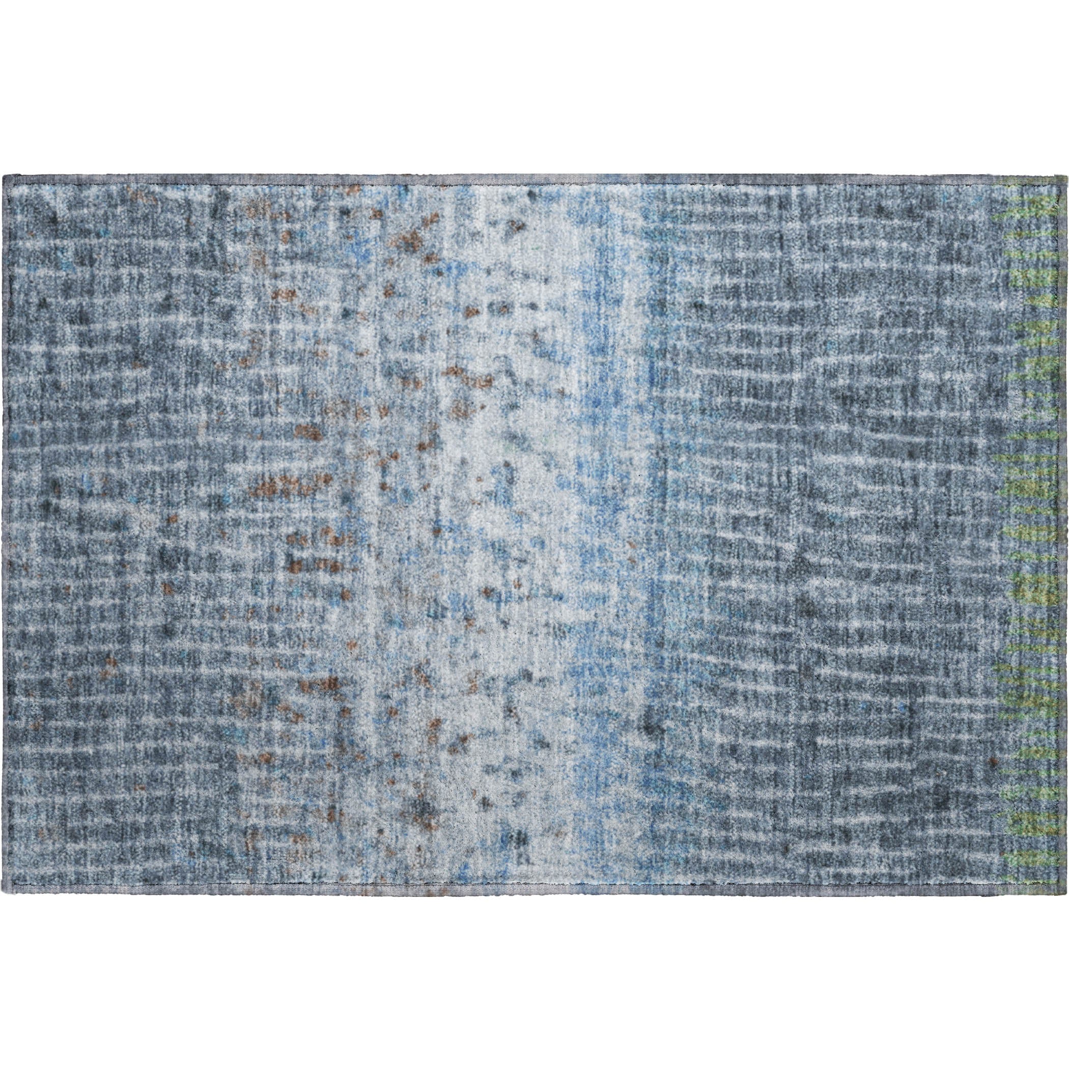 Antigua Machine Washable Transitional Blue Rug 1'8" x 2'6" #shape_Rectangle
