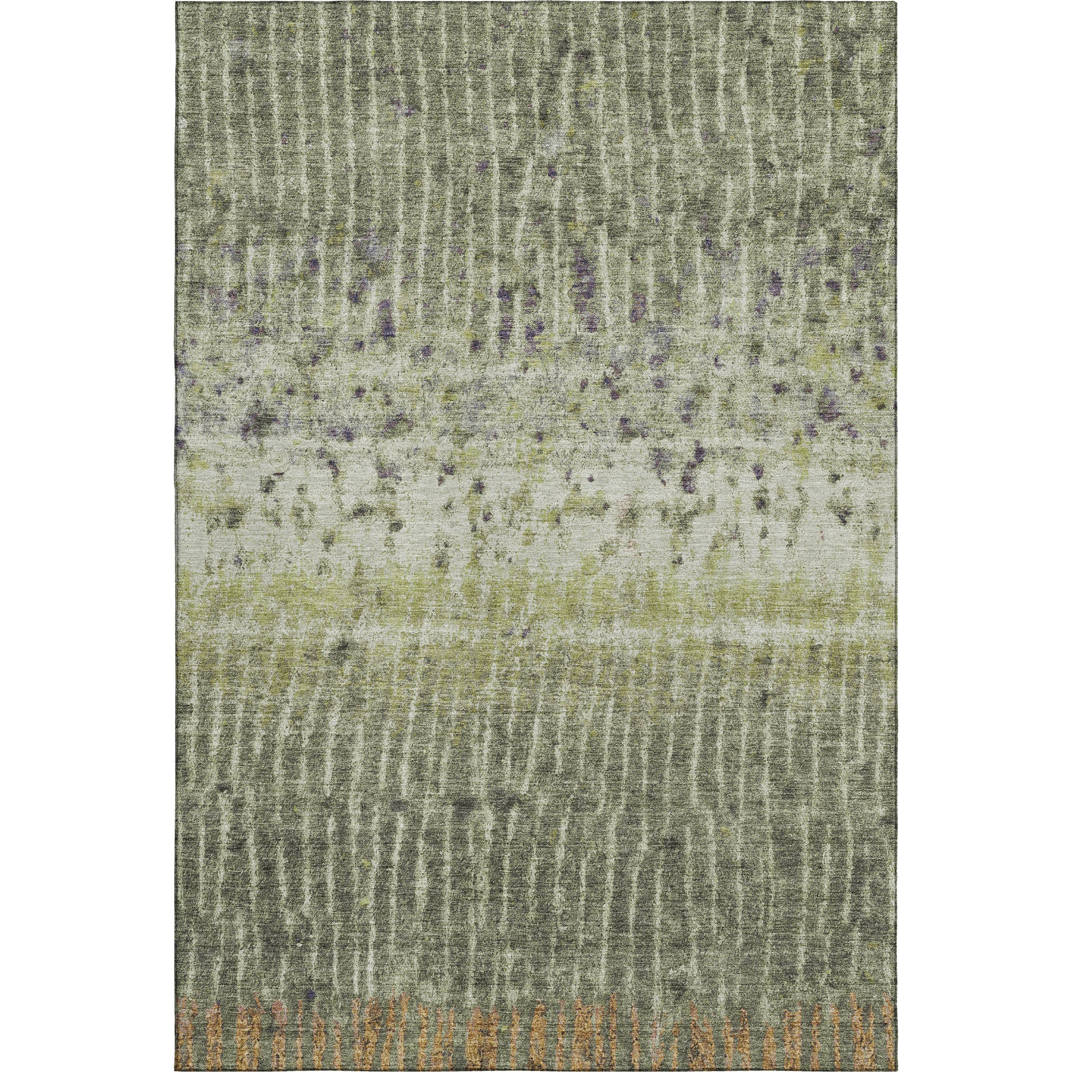 Antigua Machine Washable Transitional Olive Green Rug 3' x 5' #shape_Rectangle