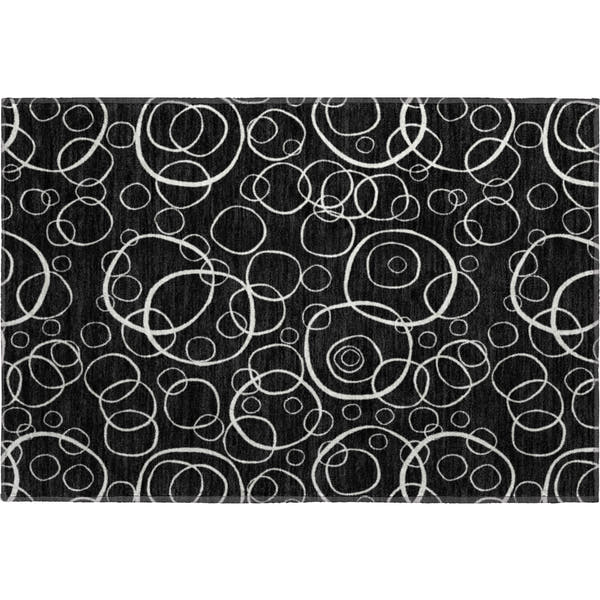 Cusco Machine Washable Transitional Black Rug 1'8" x 2'6"
