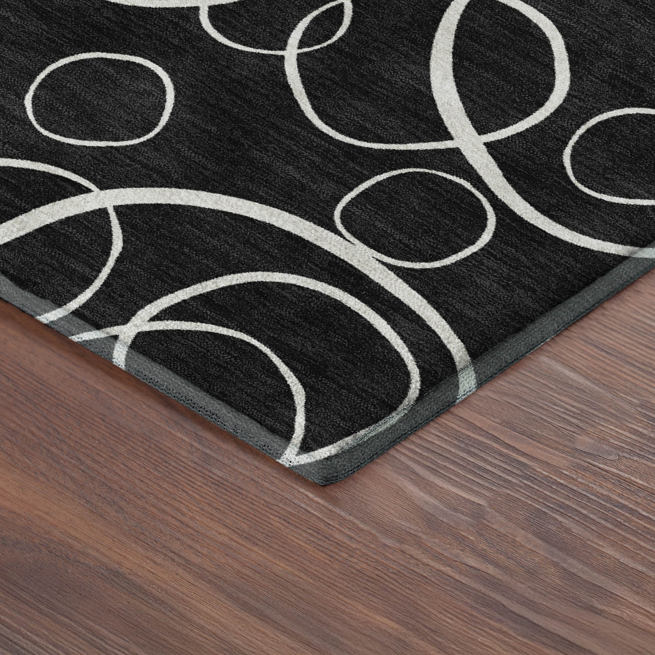 Cusco Machine Washable Transitional Black Rug 1'8" x 2'6" #shape_Rectangle