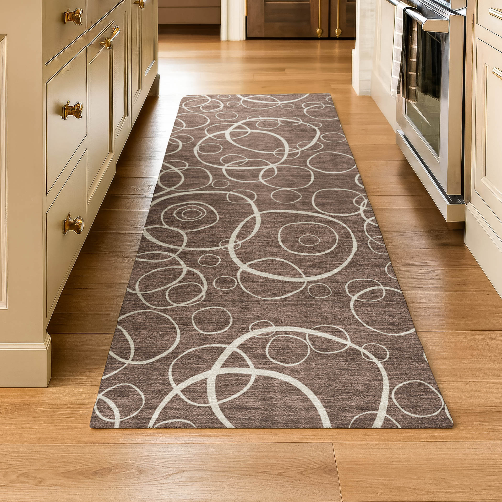 Cusco Machine Washable Transitional Brown Rug 2'3" x 7'6" #shape_Runner